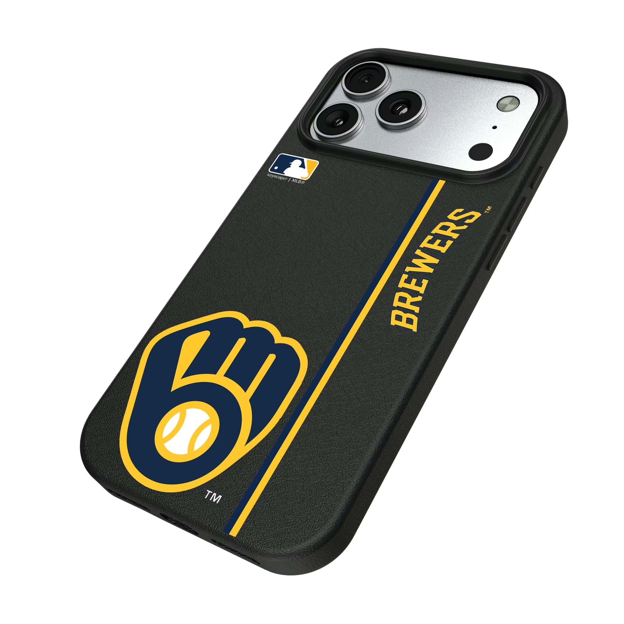 Milwaukee Brewers Sidebar iPhone MagSafe Compatible Phone Case for Apple iPhone - Isometric View#Device_iPhone 17 Pro Max