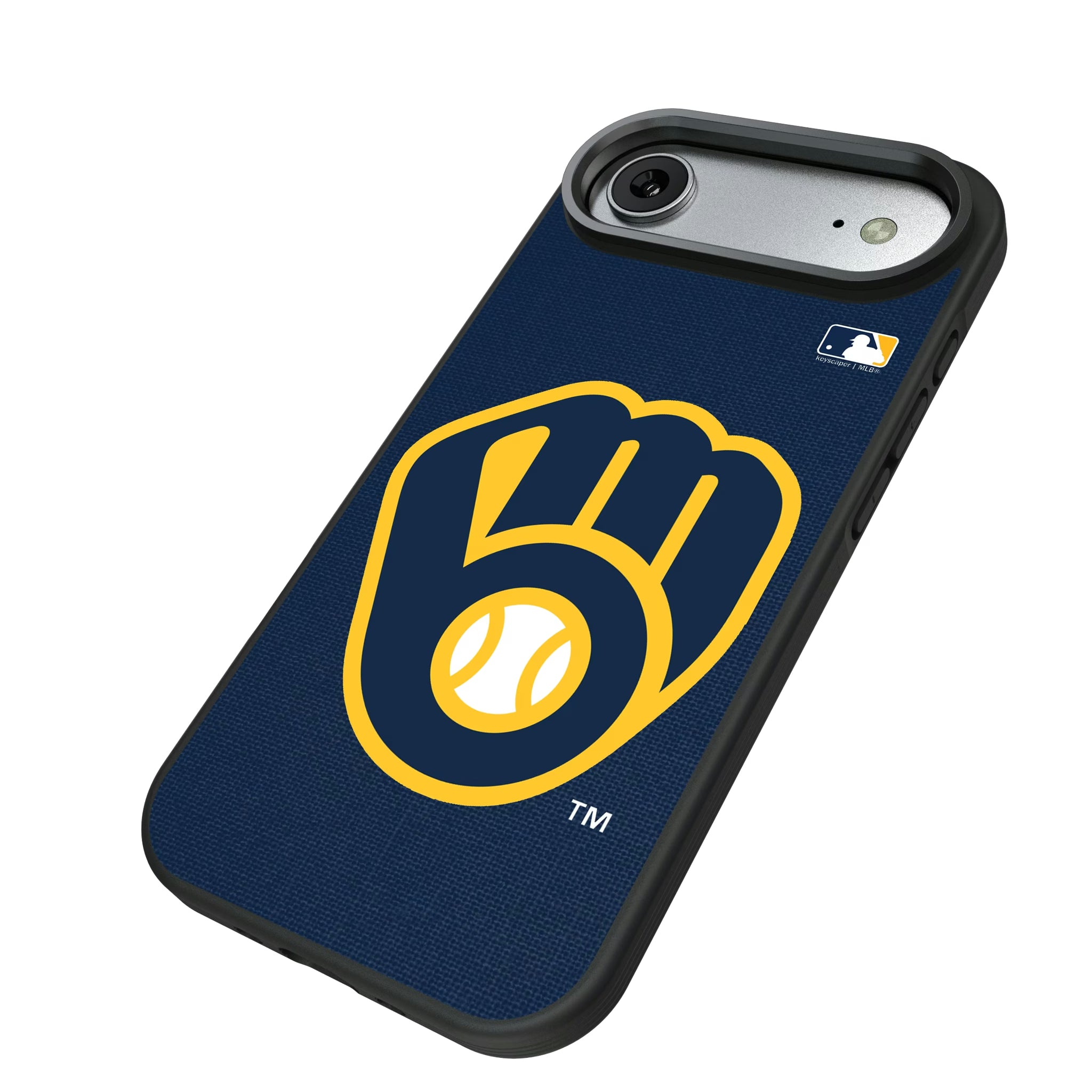 Milwaukee Brewers Solid iPhone Bump Phone Case for Apple iPhone - Isometric View#Device_iPhone Air
