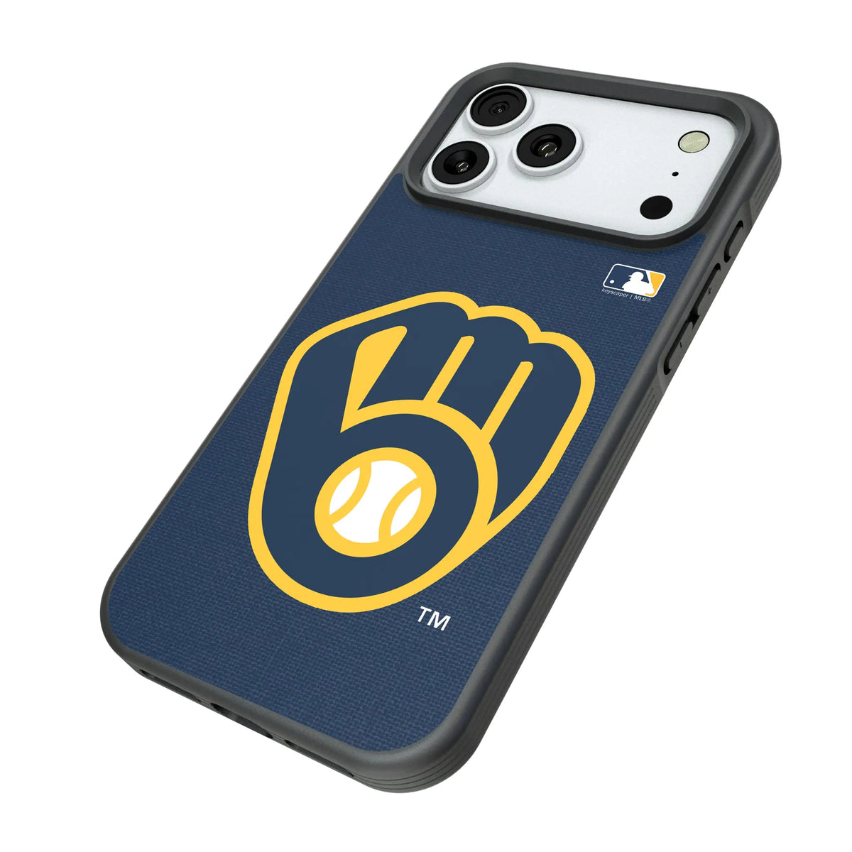 Milwaukee Brewers Solid iPhone Bump Phone Case for Apple iPhone - Isometric View#Device_iPhone 18 Pro Max