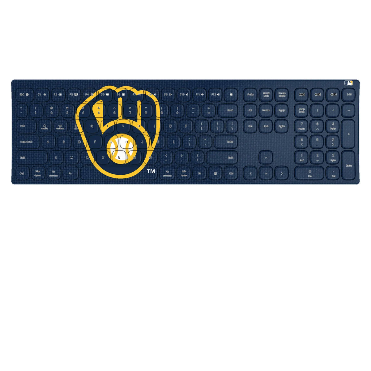 Milwaukee Brewers Solid KKB605 Curved Wireless Keyboard