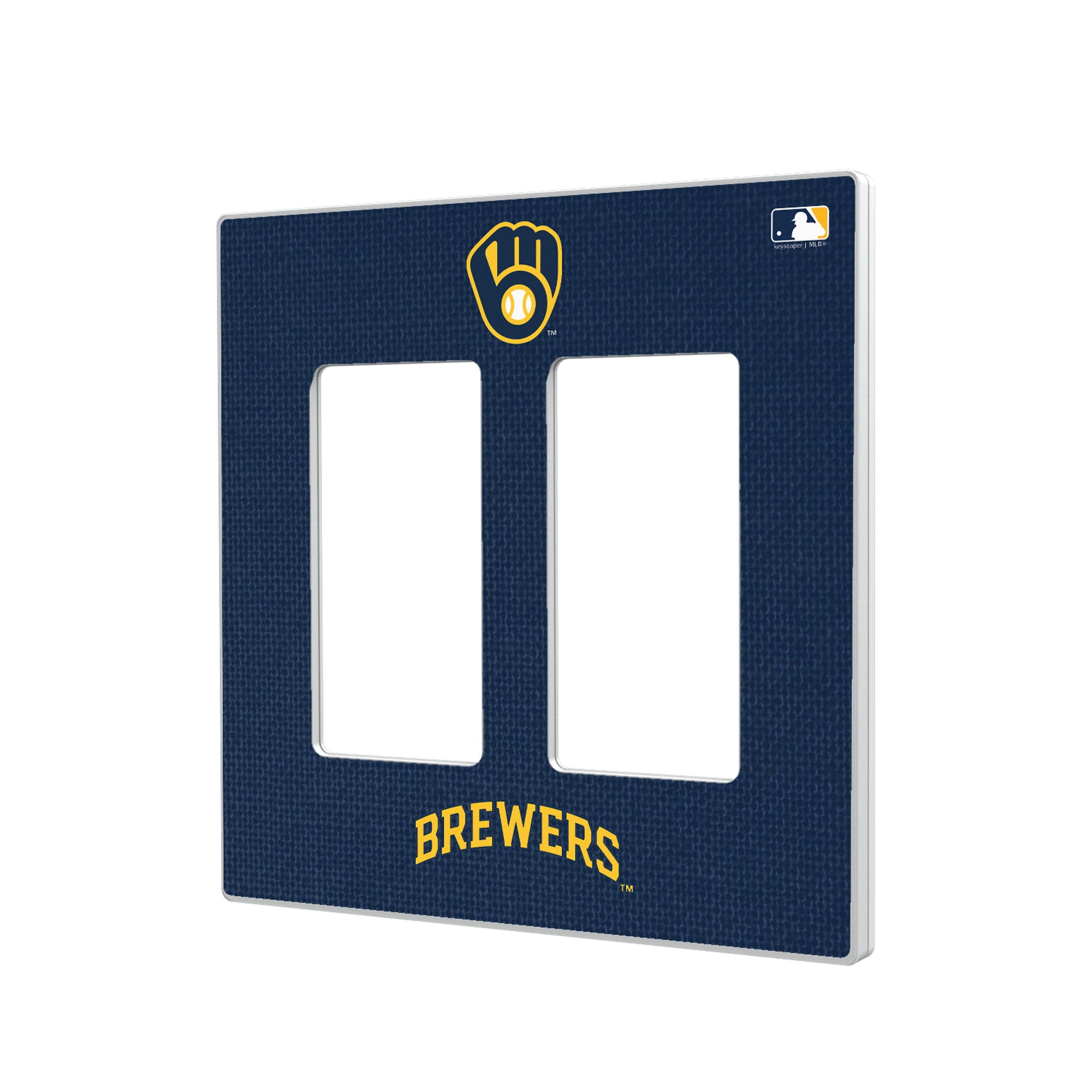 Milwaukee Brewers Solid Hidden-Screw Light Switch Plate#Style_Double Rocker