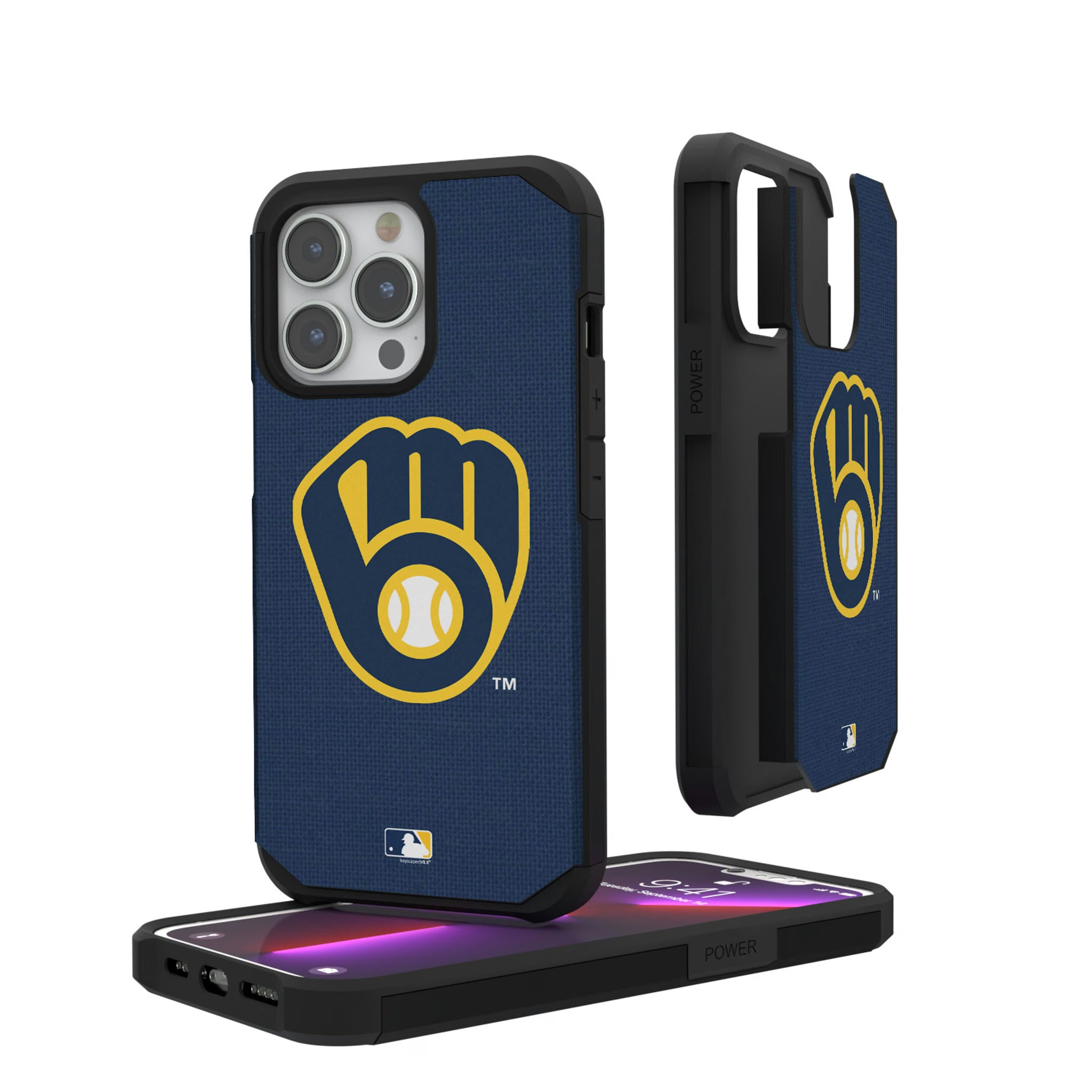 Milwaukee Brewers Solid iPhone Rugged Phone Case for Apple iPhone