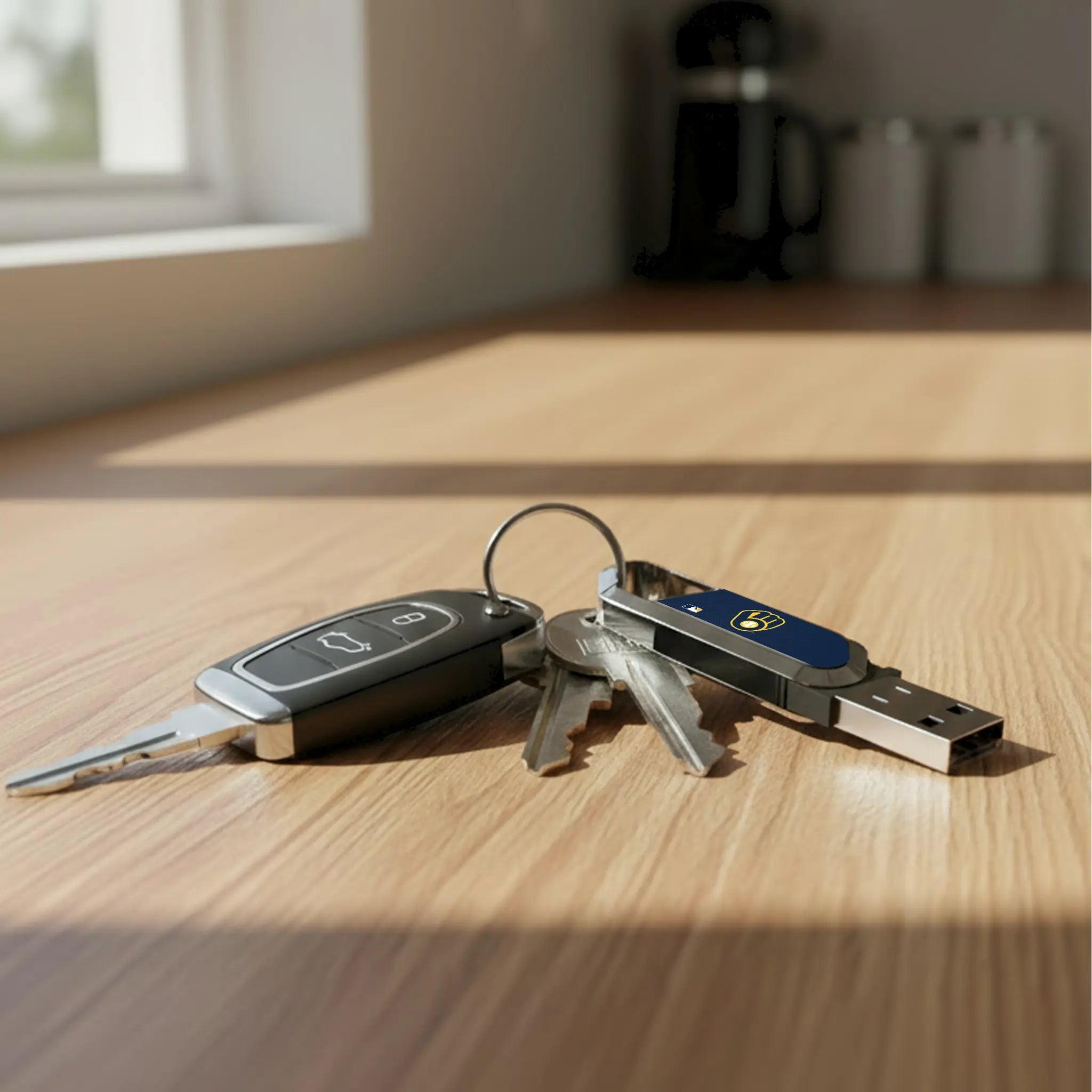 Milwaukee Brewers Solid USB 64GB Clip Style Flash Drive - Lifestyle