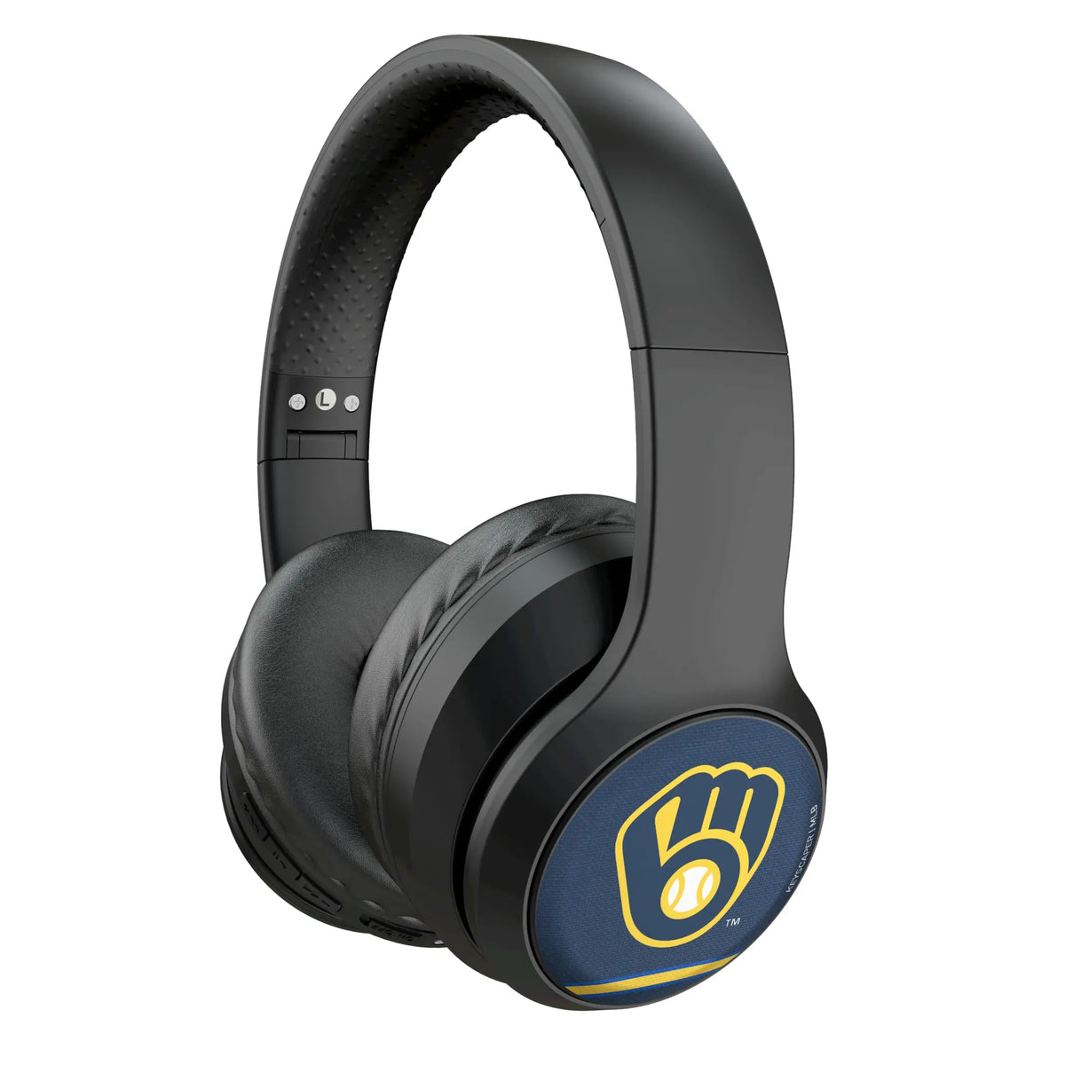 Milwaukee Brewers Stripe Wireless Over-Ear Headphones With Case
