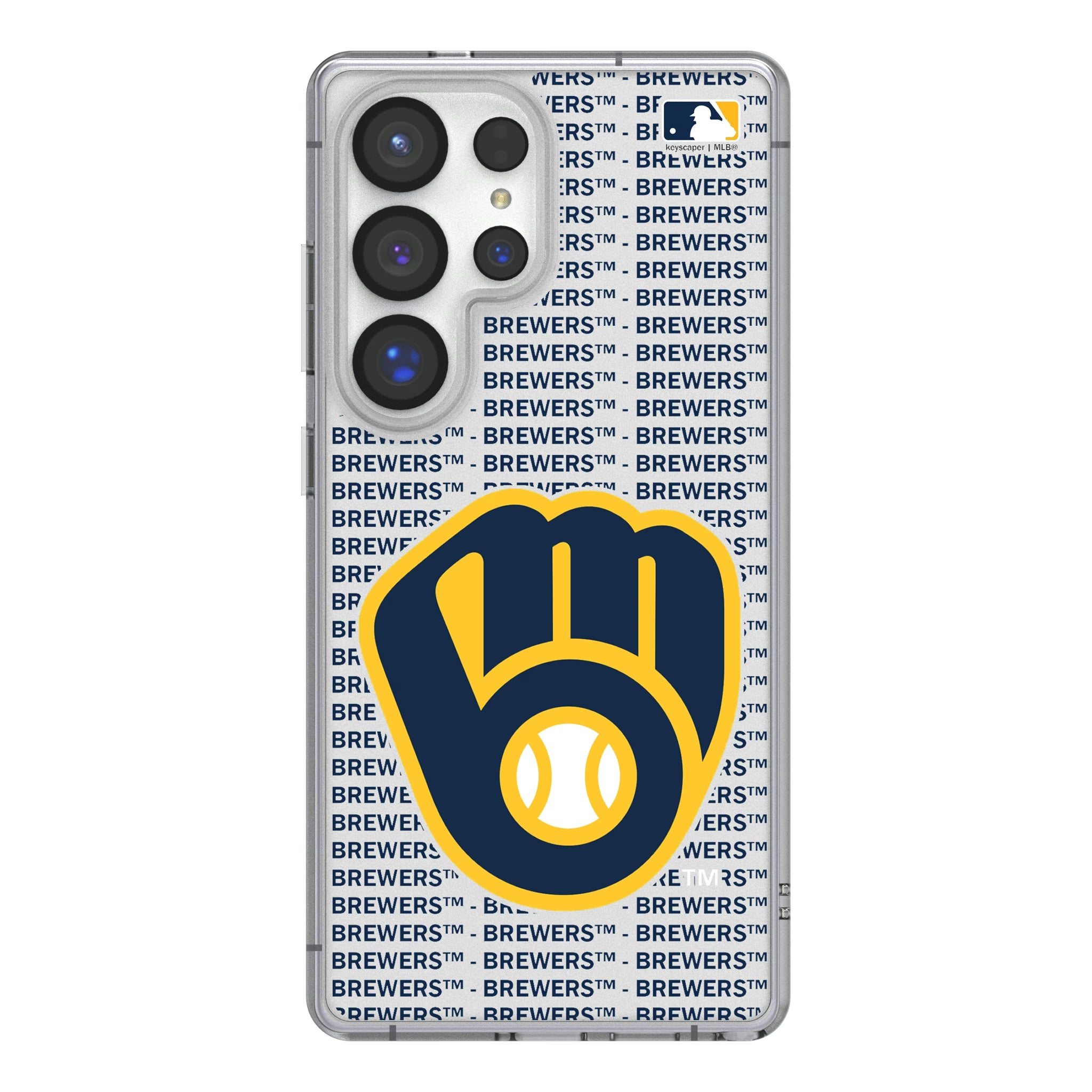 Milwaukee Brewers Text Backdrop Galaxy Clear Phone Case for Samsung Galaxy