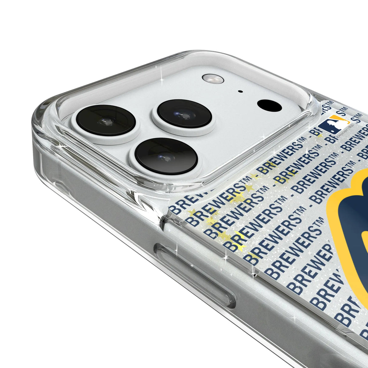 Milwaukee Brewers Text Backdrop iPhone Glitter Phone Case for Apple iPhone - Detail#Device_iPhone 18 Pro