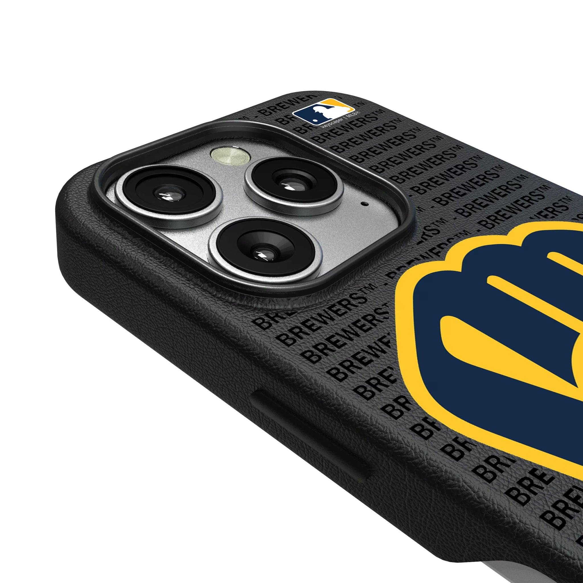 Milwaukee Brewers Text Backdrop iPhone MagSafe Compatible Phone Case for Apple iPhone - Detail