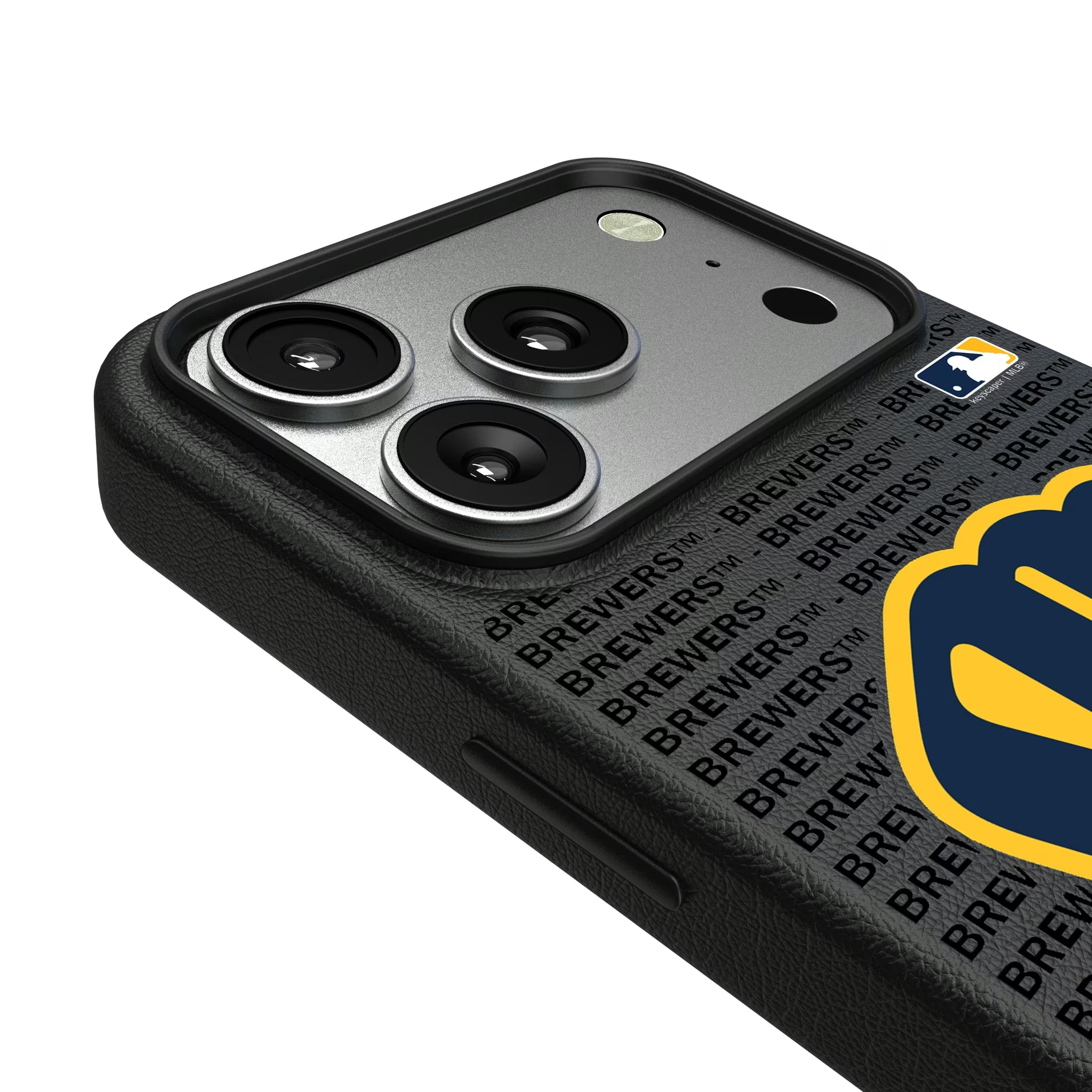 Milwaukee Brewers Text Backdrop iPhone MagSafe Compatible Phone Case for Apple iPhone - Detail#Device_iPhone 17 Pro