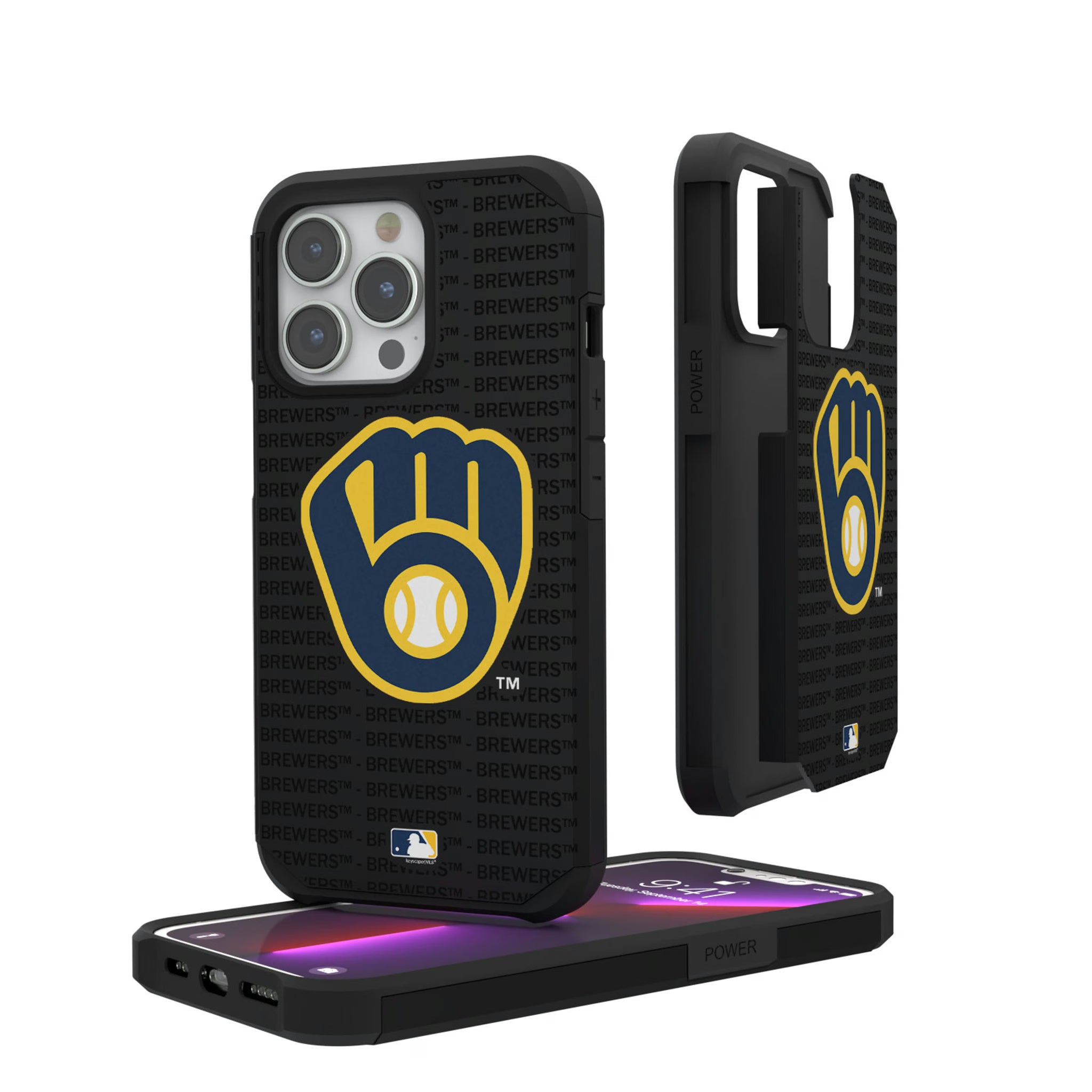 Milwaukee Brewers Text Backdrop iPhone Rugged Phone Case for Apple iPhone