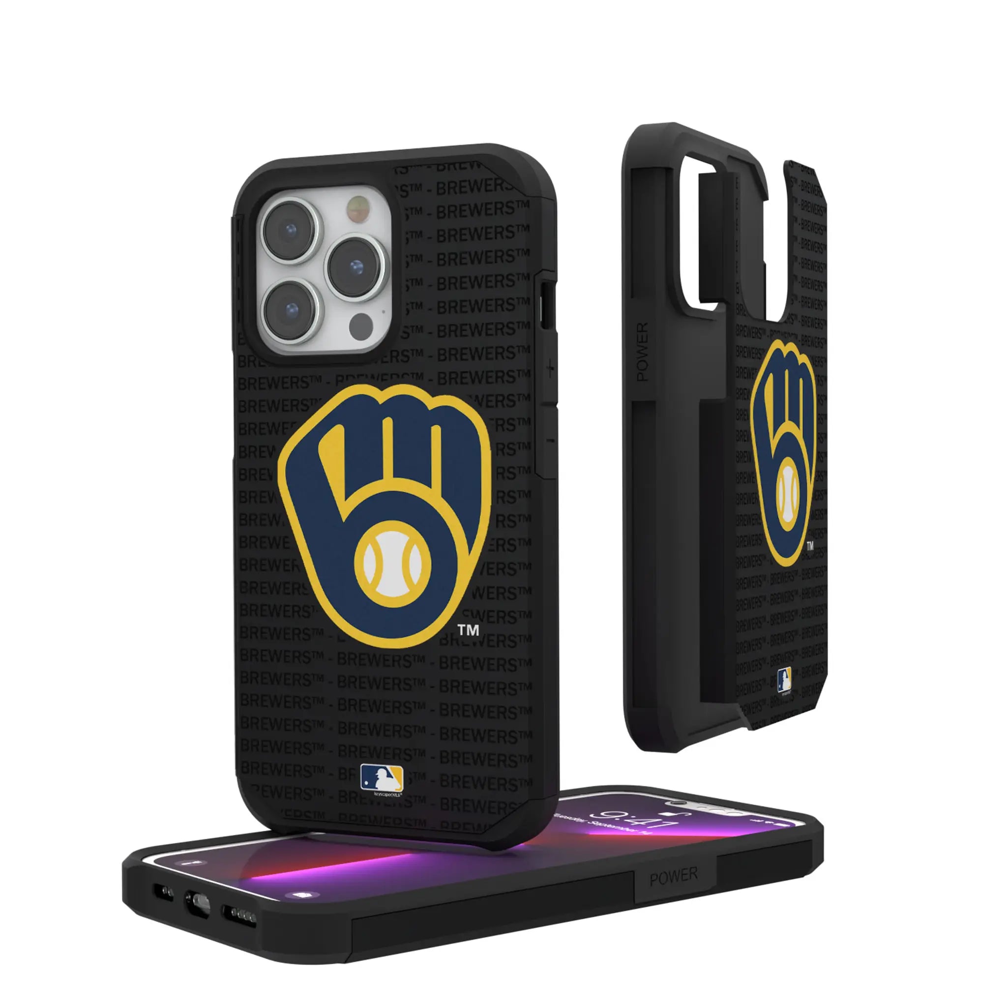 Milwaukee Brewers Text Backdrop iPhone Rugged Phone Case for Apple iPhone