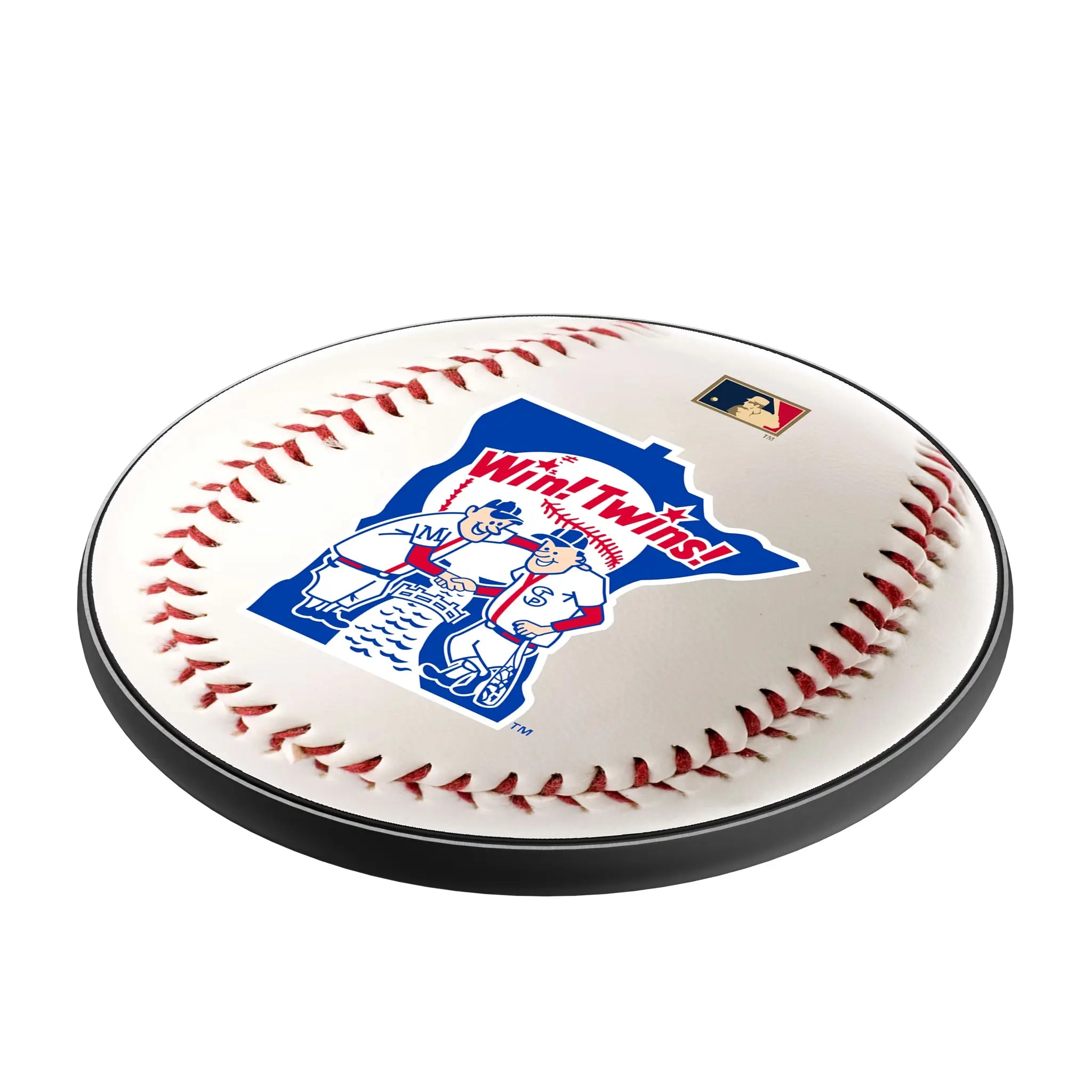 Minnesota Twins 1976-1986 - Cooperstown Collection Baseball 15-Watt Wireless Charger - Isometric View
