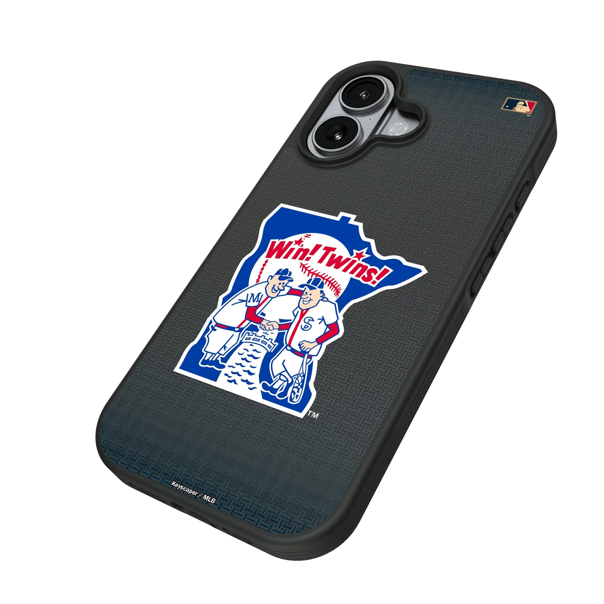 Minnesota Twins 1976-1986 - Cooperstown Collection Linen iPhone Bump Phone Case for Apple iPhone - Isometric View#Device_iPhone 17
