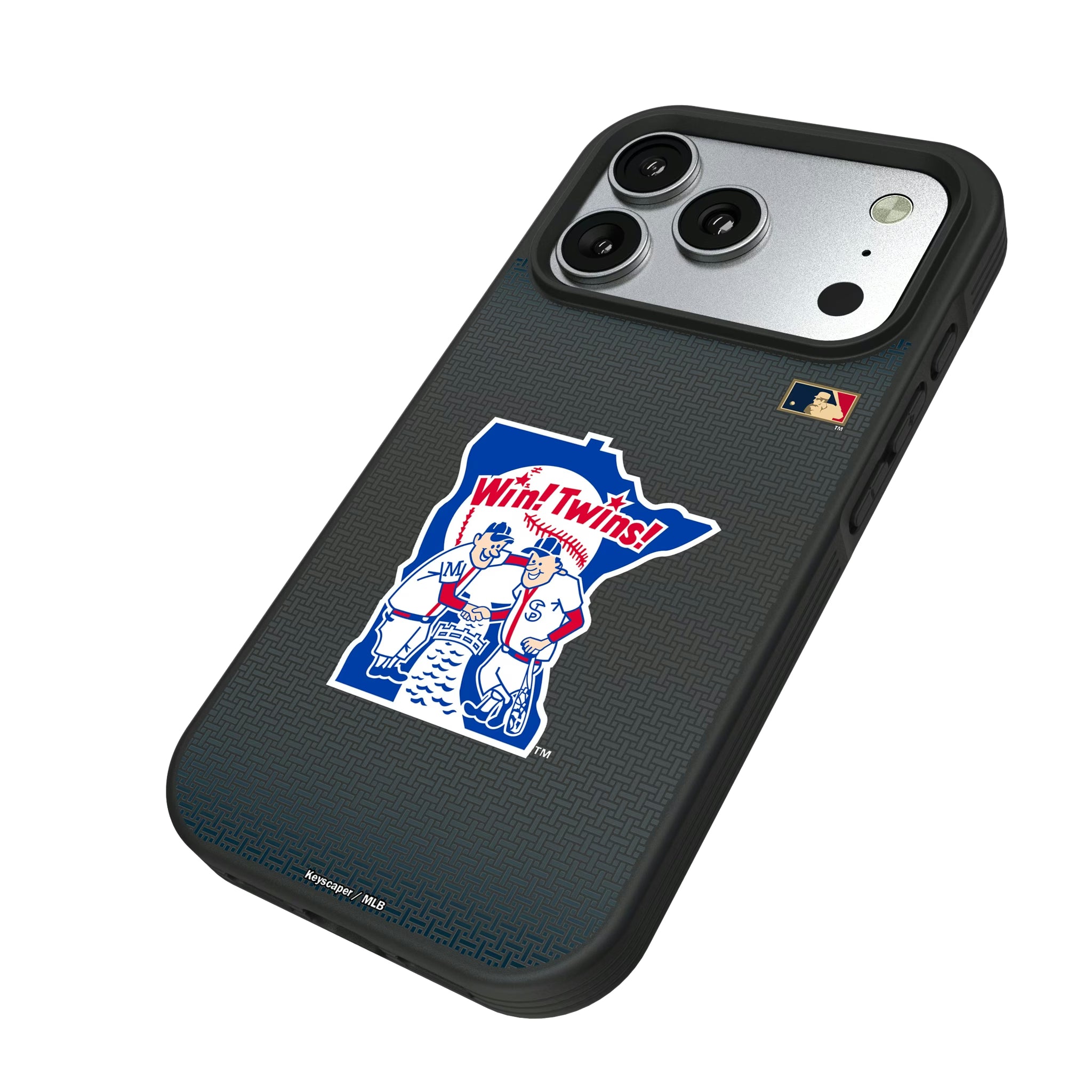 Minnesota Twins 1976-1986 - Cooperstown Collection Linen iPhone Bump Phone Case for Apple iPhone - Isometric View#Device_iPhone 17 Pro