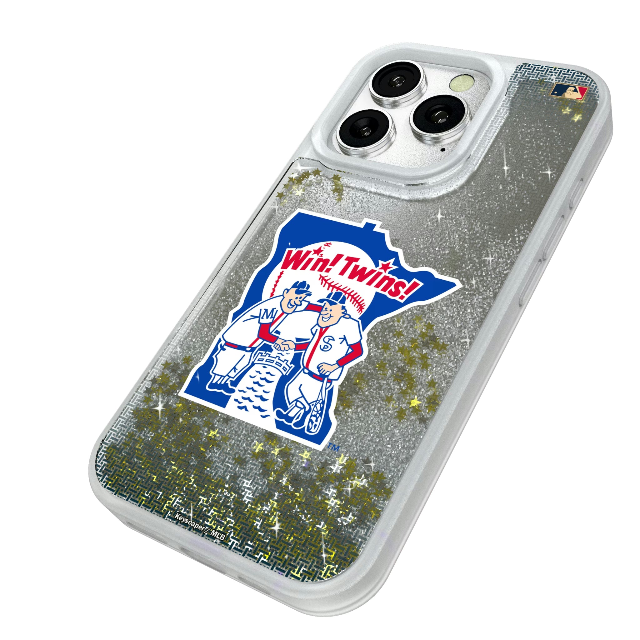Minnesota Twins 1976-1986 - Cooperstown Collection Linen iPhone Glitter Phone Case for Apple iPhone - Isometric View#Device_iPhone 16 Pro