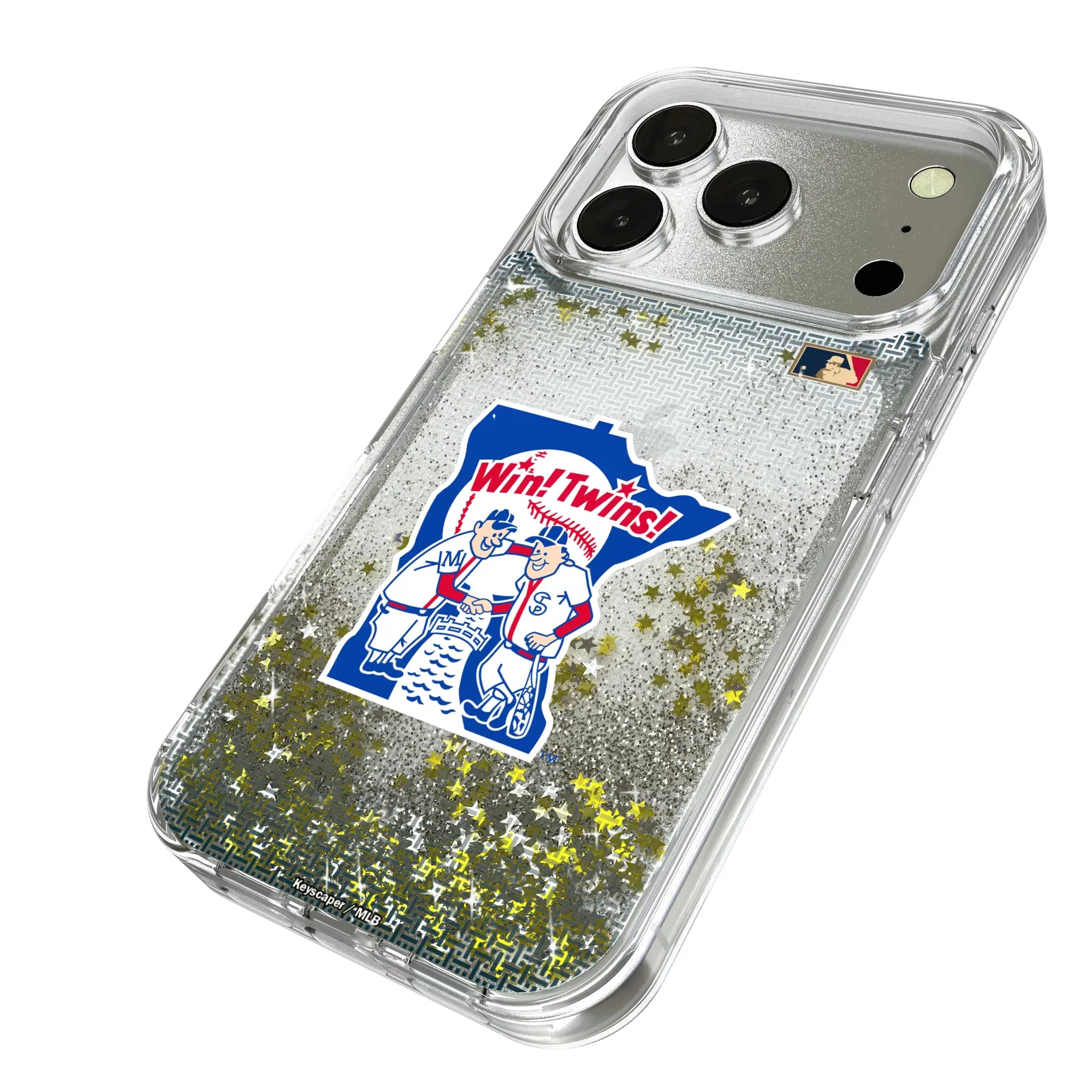 Minnesota Twins 1976-1986 - Cooperstown Collection Linen iPhone Glitter Phone Case for Apple iPhone - Isometric View