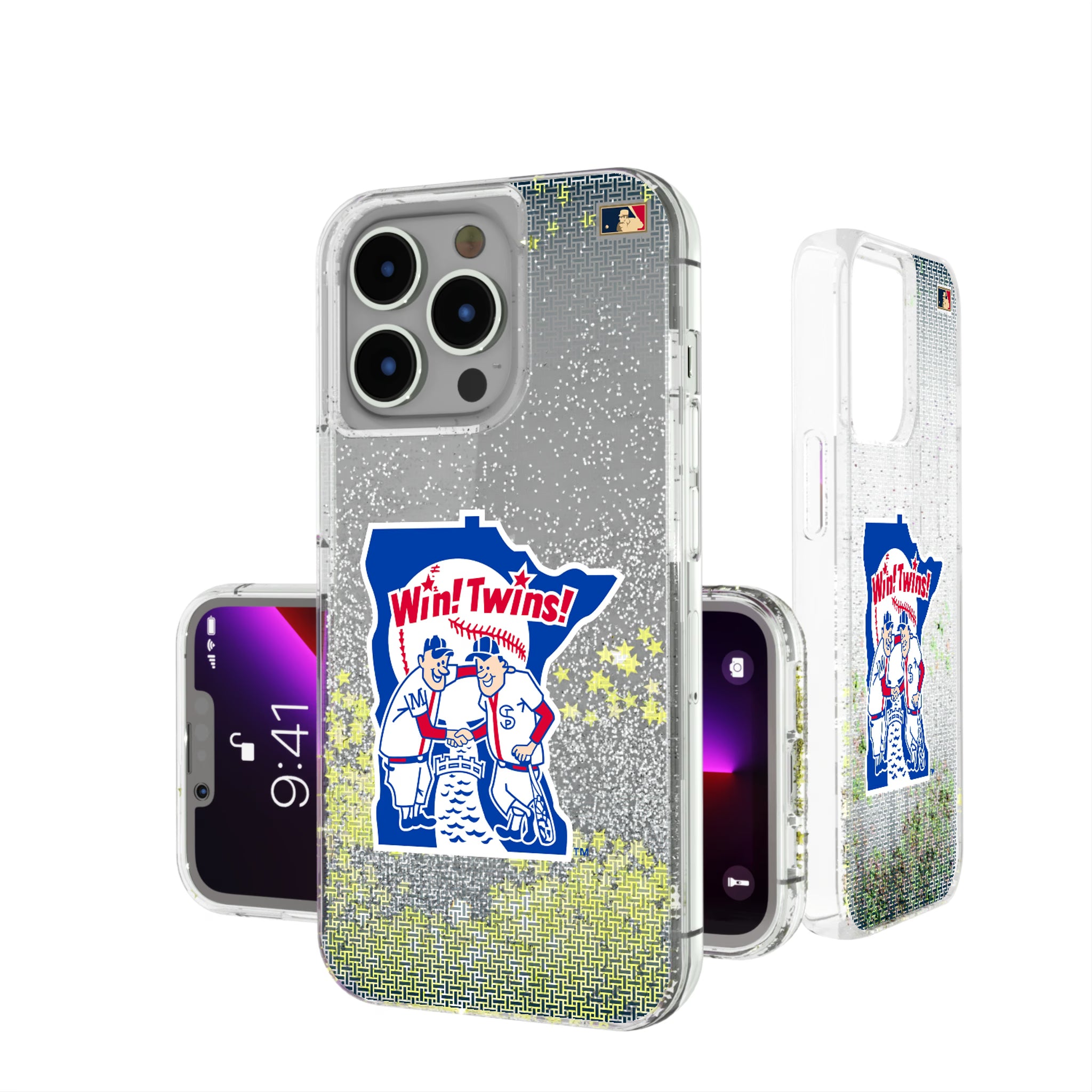 Minnesota Twins 1976-1986 - Cooperstown Collection Linen iPhone Glitter Phone Case for Apple iPhone