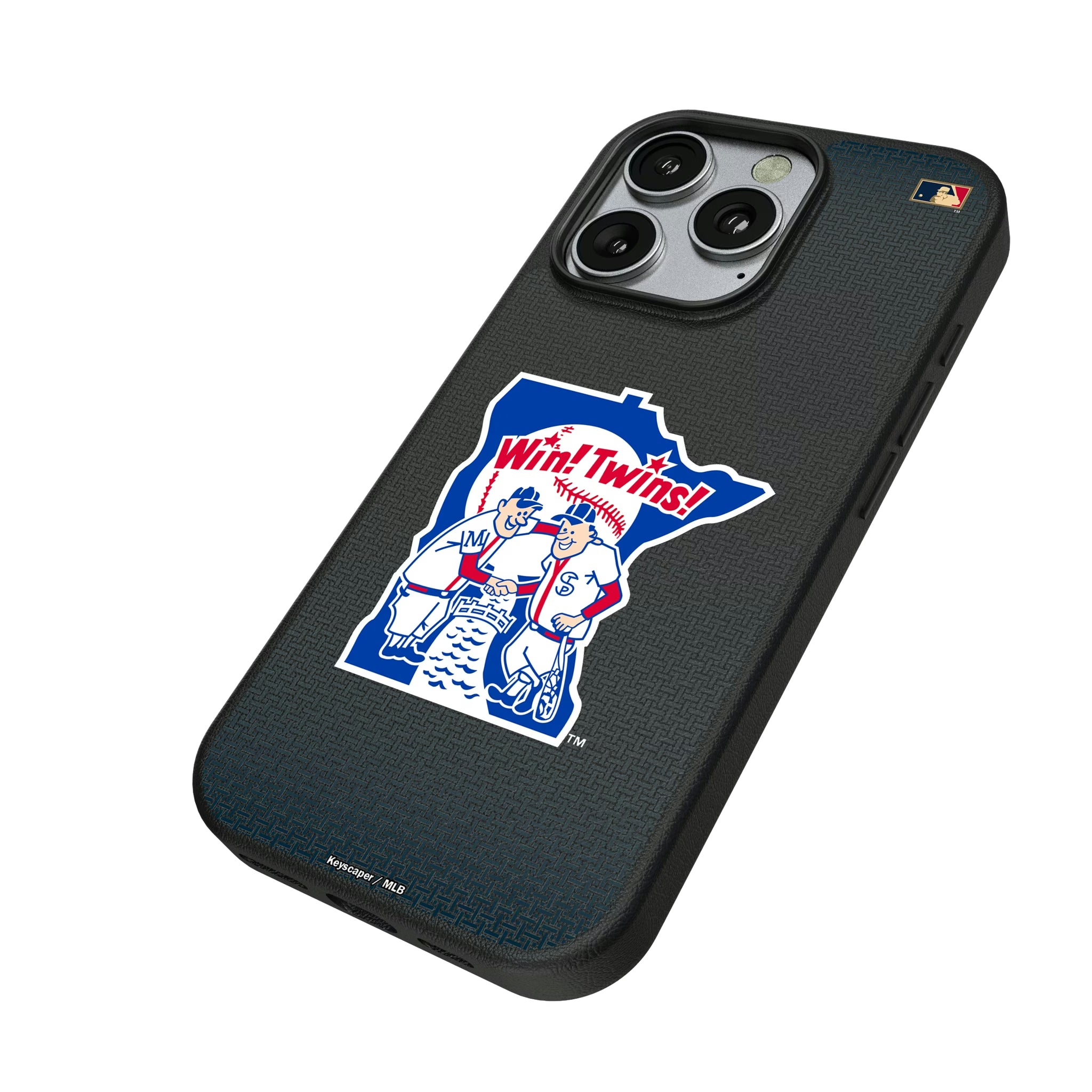Minnesota Twins 1976-1986 - Cooperstown Collection Linen iPhone MagSafe Compatible Phone Case for Apple iPhone - Isometric View