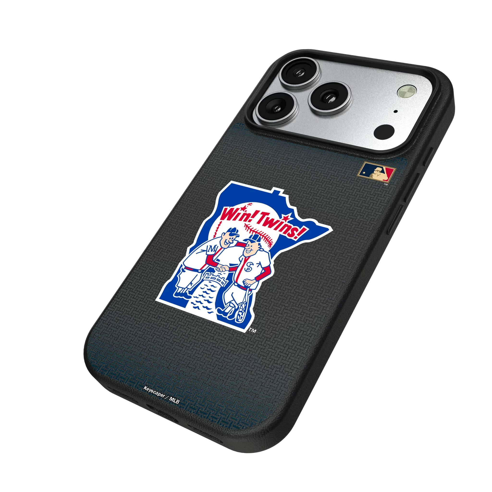 Minnesota Twins 1976-1986 - Cooperstown Collection Linen iPhone MagSafe Compatible Phone Case for Apple iPhone - Isometric View#Device_iPhone 17 Pro