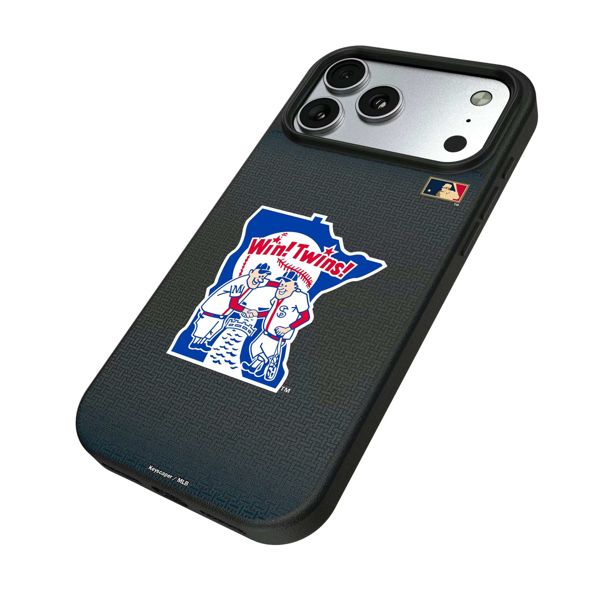 Minnesota Twins 1976-1986 - Cooperstown Collection Linen iPhone MagSafe Compatible Phone Case for Apple iPhone - Isometric View#Device_iPhone 17 Pro Max