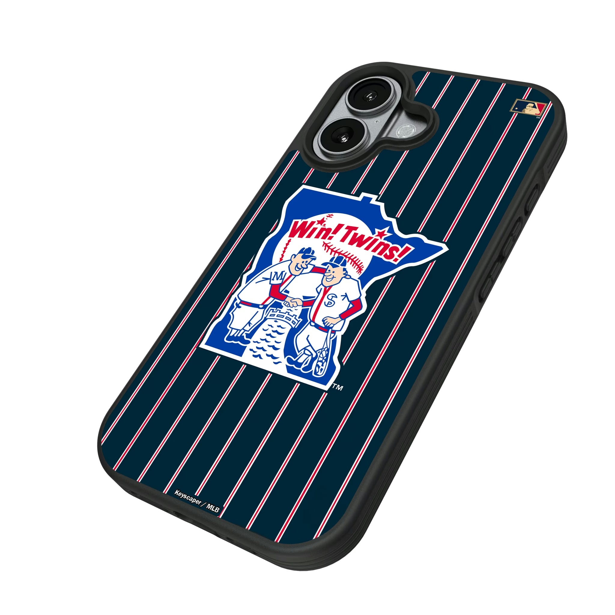 Minnesota Twins 1976-1986 - Cooperstown Collection Pinstripe iPhone Bump Phone Case for Apple iPhone - Isometric View#Device_iPhone 17