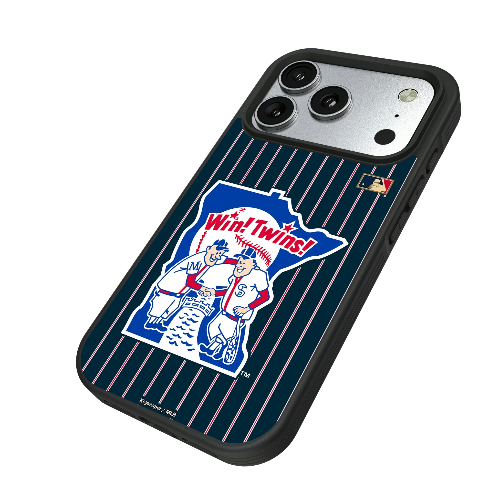 Minnesota Twins 1976-1986 - Cooperstown Collection Pinstripe iPhone Bump Phone Case for Apple iPhone - Isometric View#Device_iPhone 17 Pro