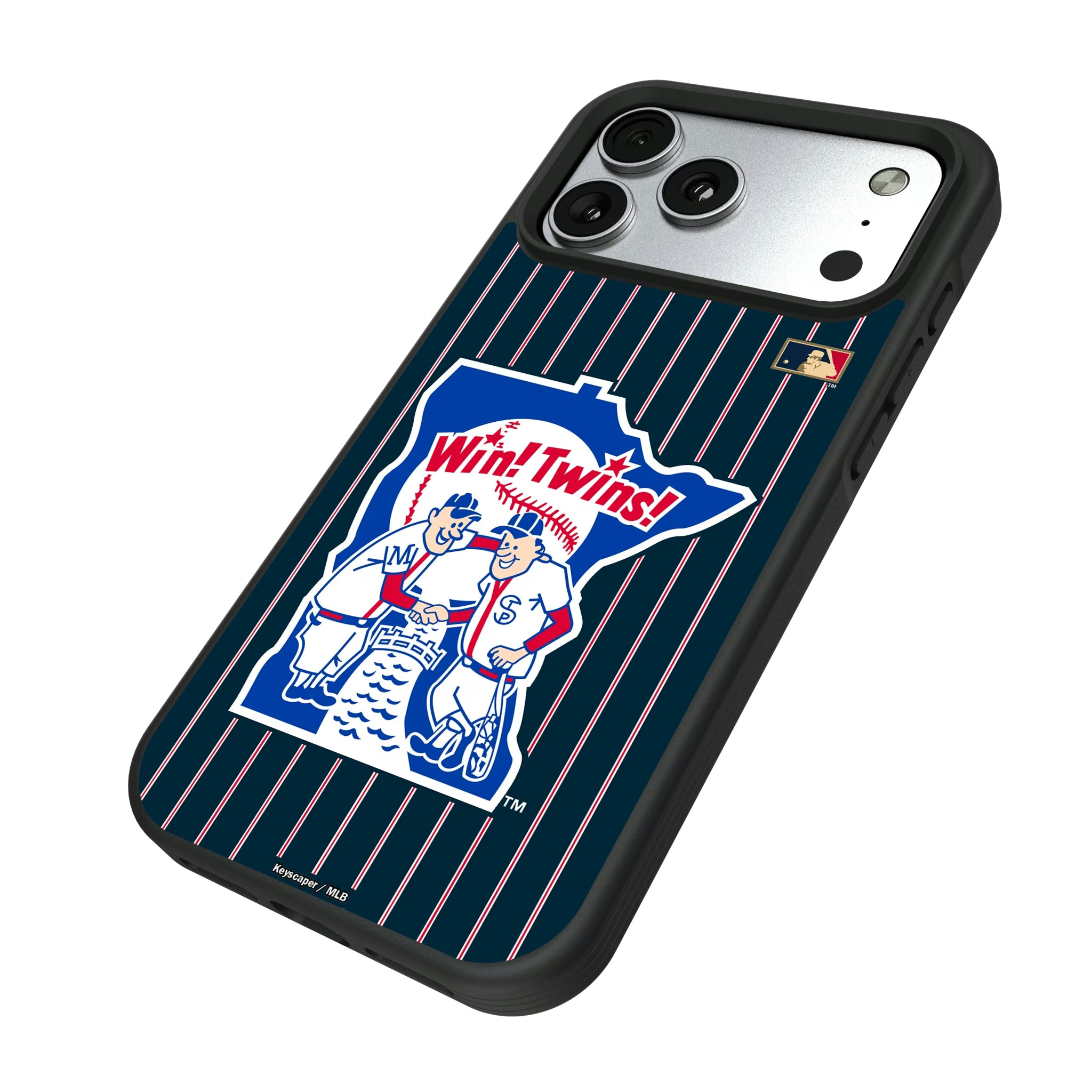 Minnesota Twins 1976-1986 - Cooperstown Collection Pinstripe iPhone Bump Phone Case for Apple iPhone - Isometric View#Device_iPhone 17 Pro Max