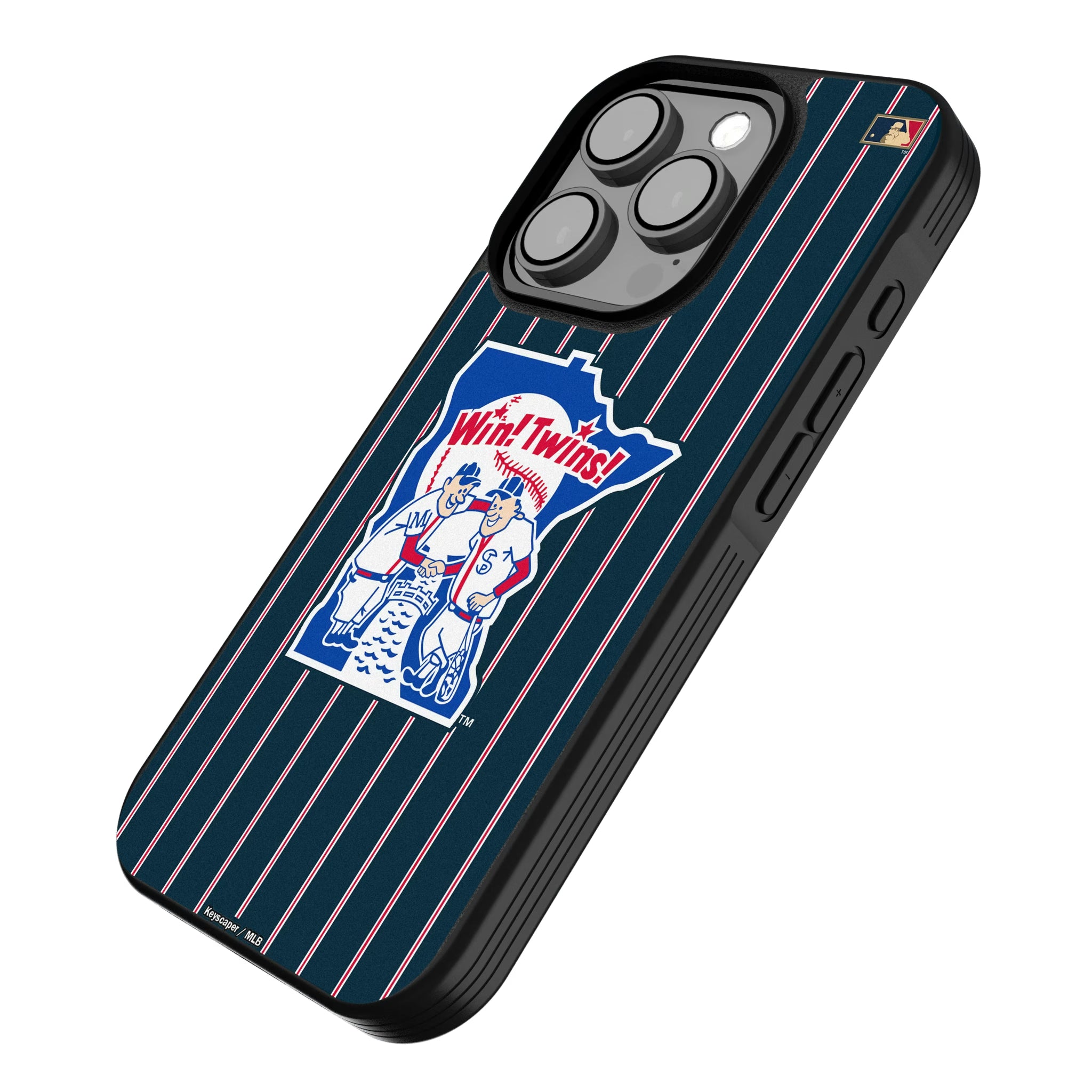 Minnesota Twins 1976-1986 - Cooperstown Collection Pinstripe iPhone Bump Phone Case for Apple iPhone - Isometric View
