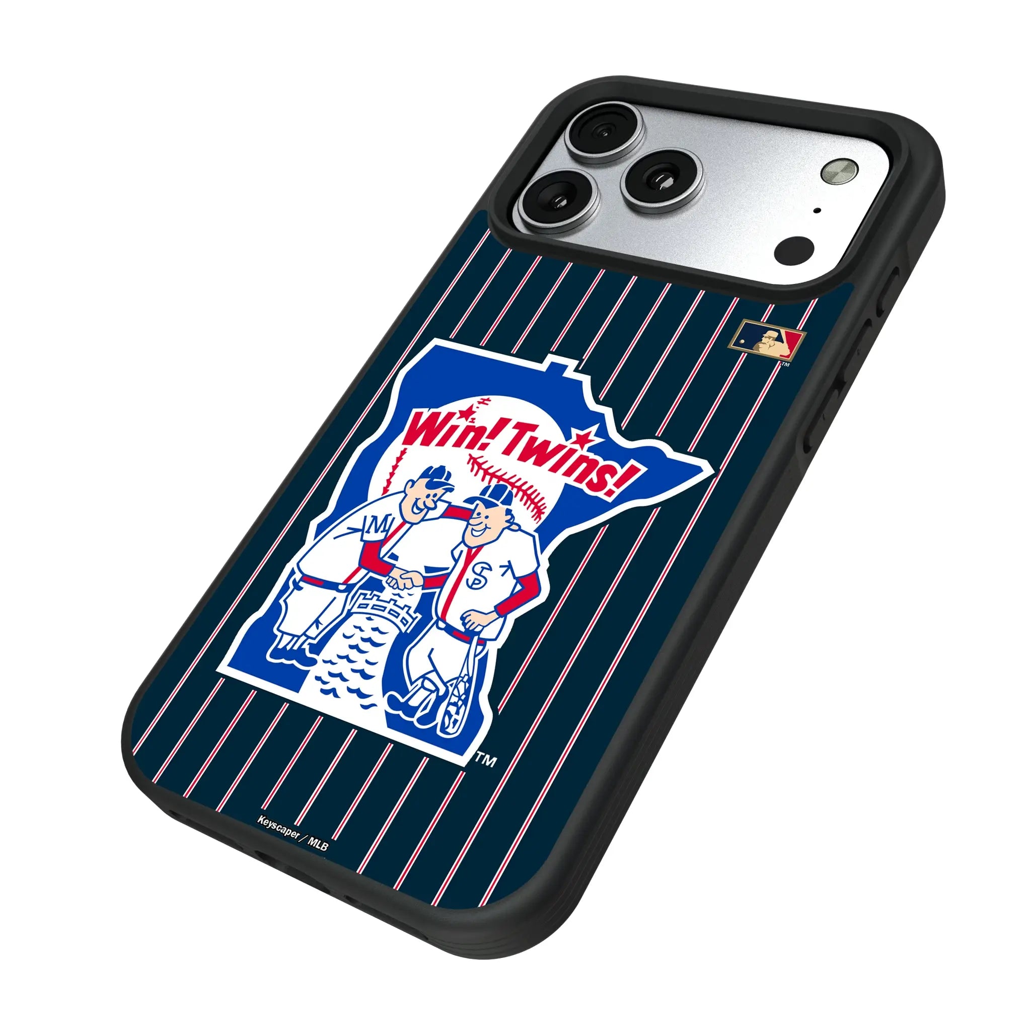 Minnesota Twins 1976-1986 - Cooperstown Collection Pinstripe iPhone Bump Phone Case for Apple iPhone - Isometric View#Device_iPhone 17 Pro Max