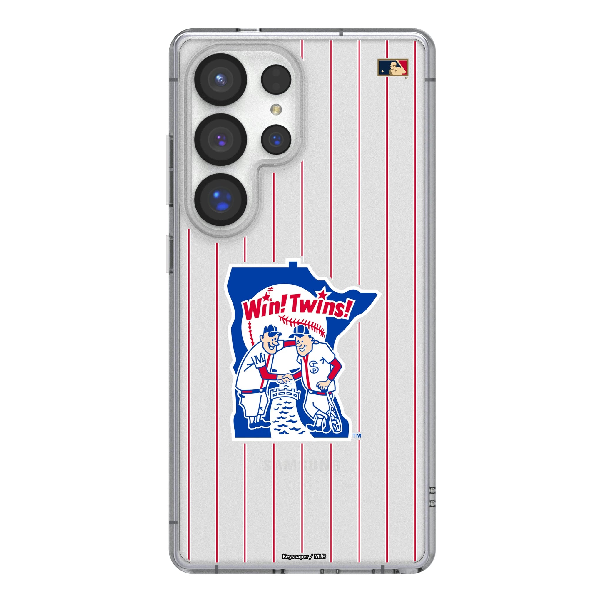 Minnesota Twins 1976-1986 - Cooperstown Collection Pinstripe Galaxy Clear Phone Case for Samsung Galaxy