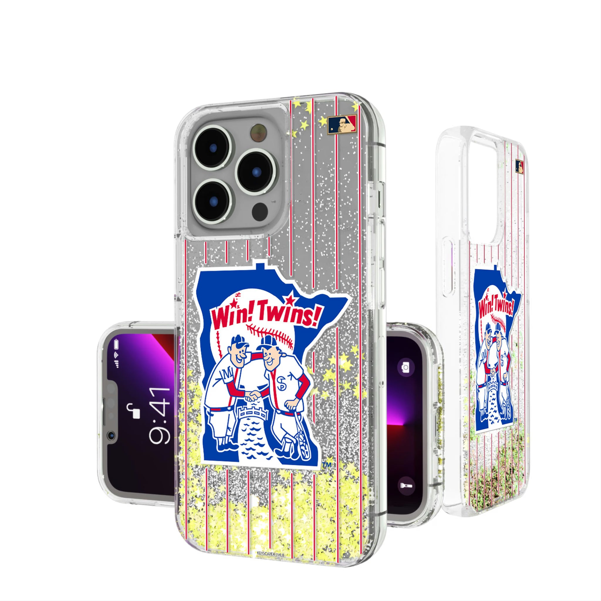 Minnesota Twins 1976-1986 - Cooperstown Collection Pinstripe iPhone Glitter Phone Case for Apple iPhone