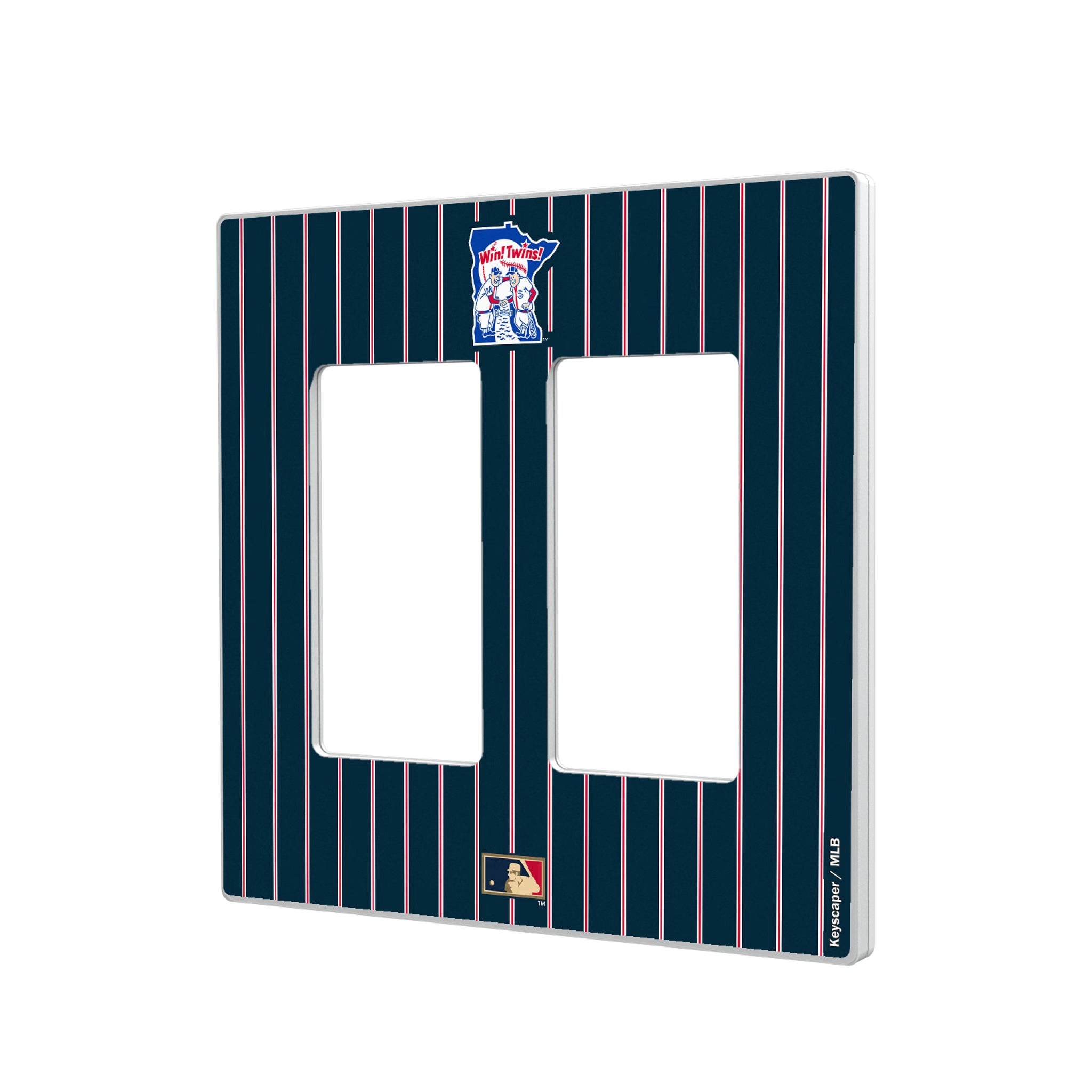 Minnesota Twins 1976-1986 - Cooperstown Collection Pinstripe Hidden-Screw Light Switch Plate#Style_Double Rocker