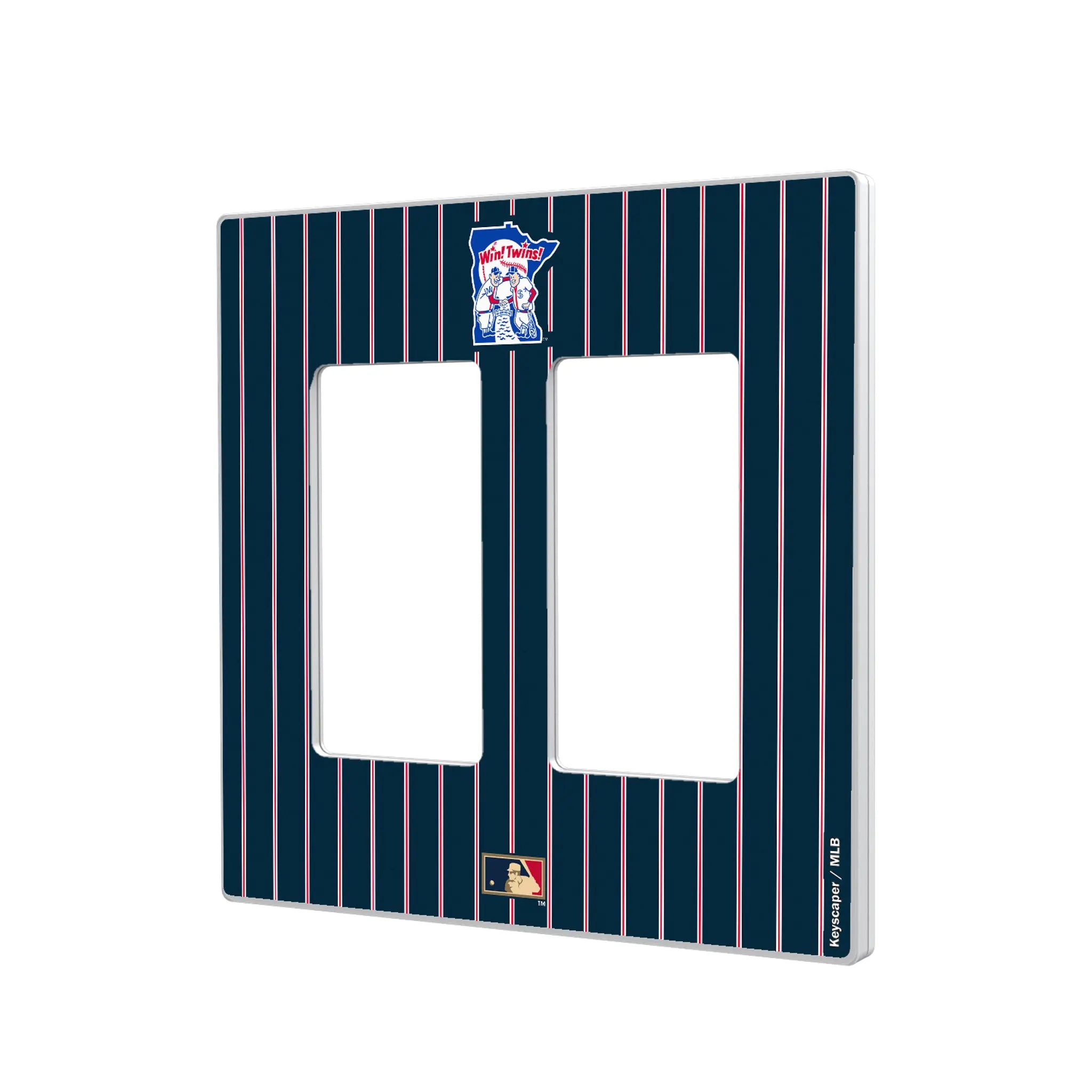 Minnesota Twins 1976-1986 - Cooperstown Collection Pinstripe Hidden-Screw Light Switch Plate#Style_Double Rocker