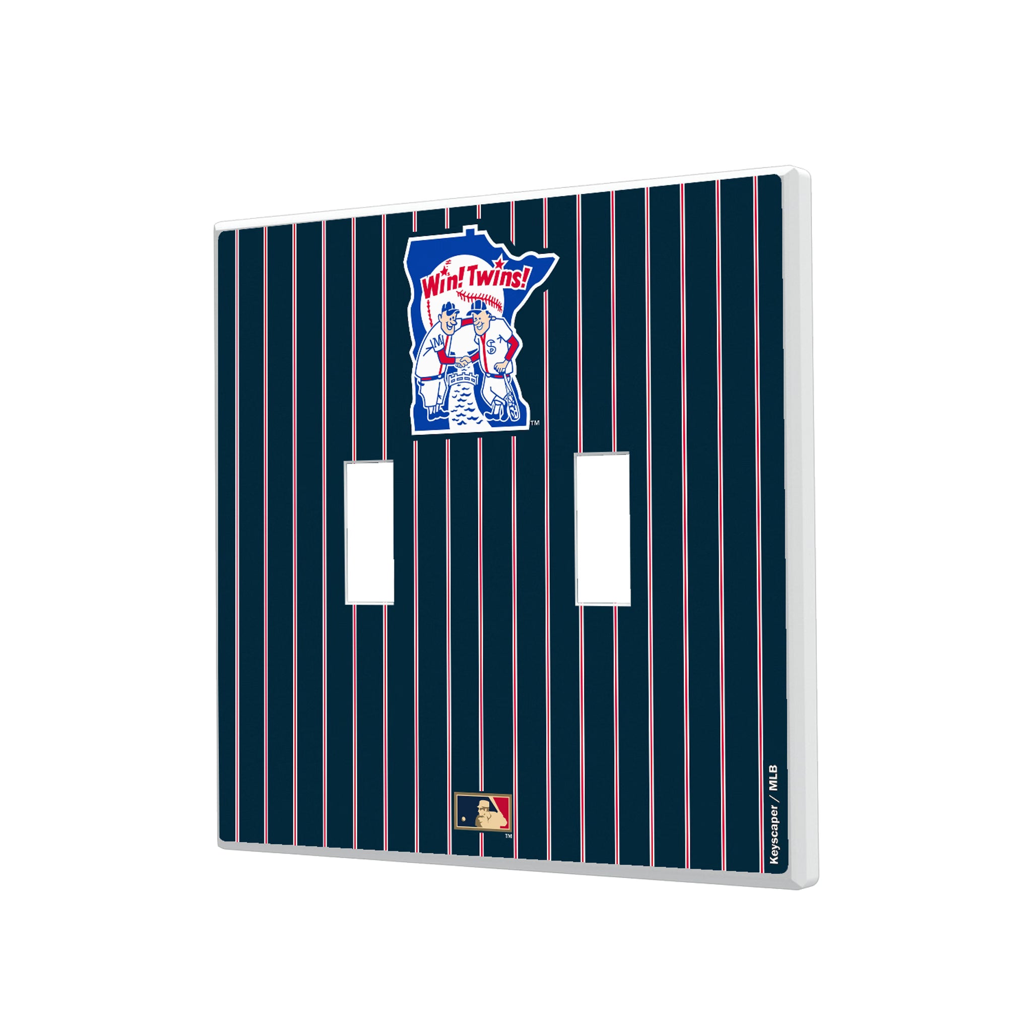 Minnesota Twins 1976-1986 - Cooperstown Collection Pinstripe Hidden-Screw Light Switch Plate#Style_Double Toggle