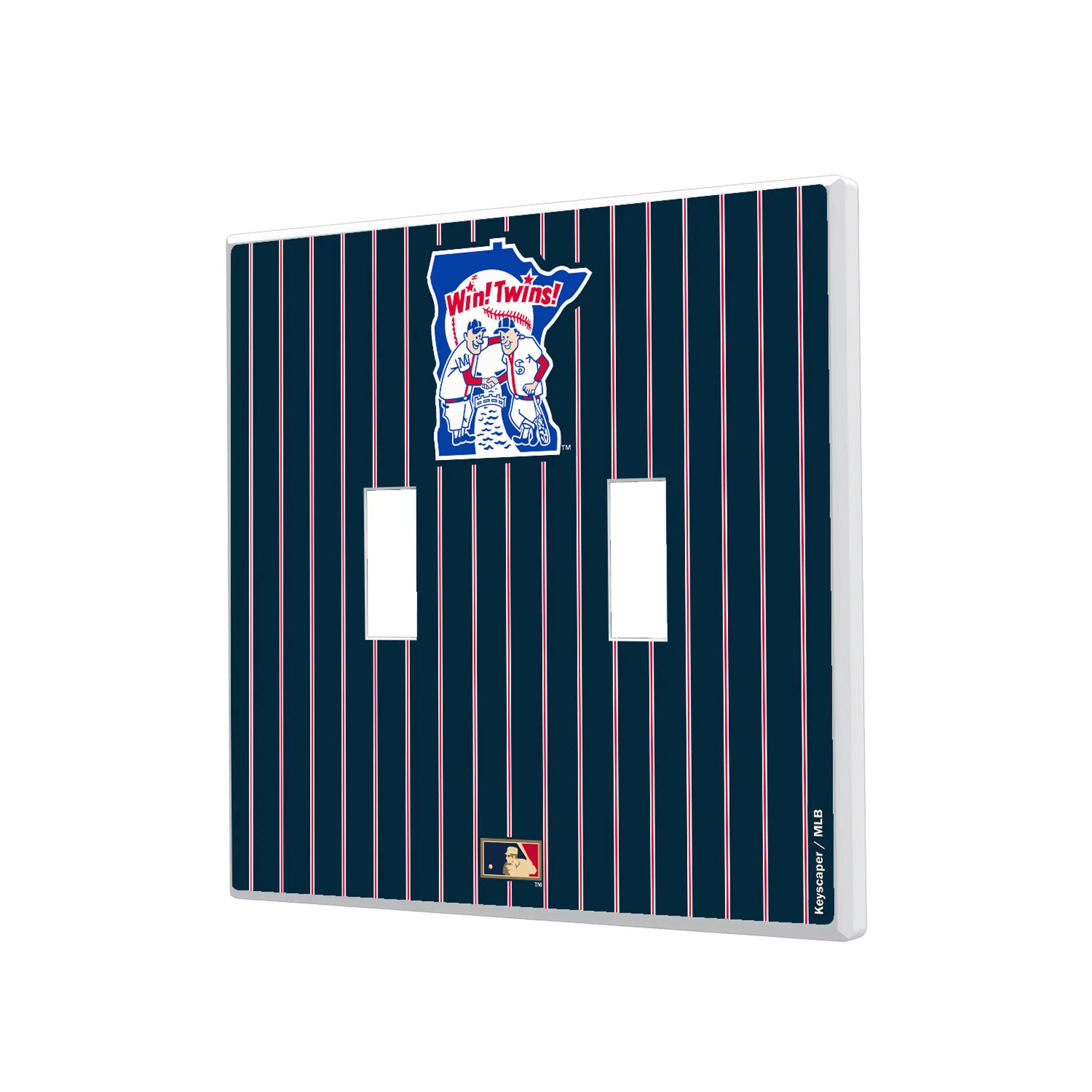 Minnesota Twins 1976-1986 - Cooperstown Collection Pinstripe Hidden-Screw Light Switch Plate#Style_Double Toggle