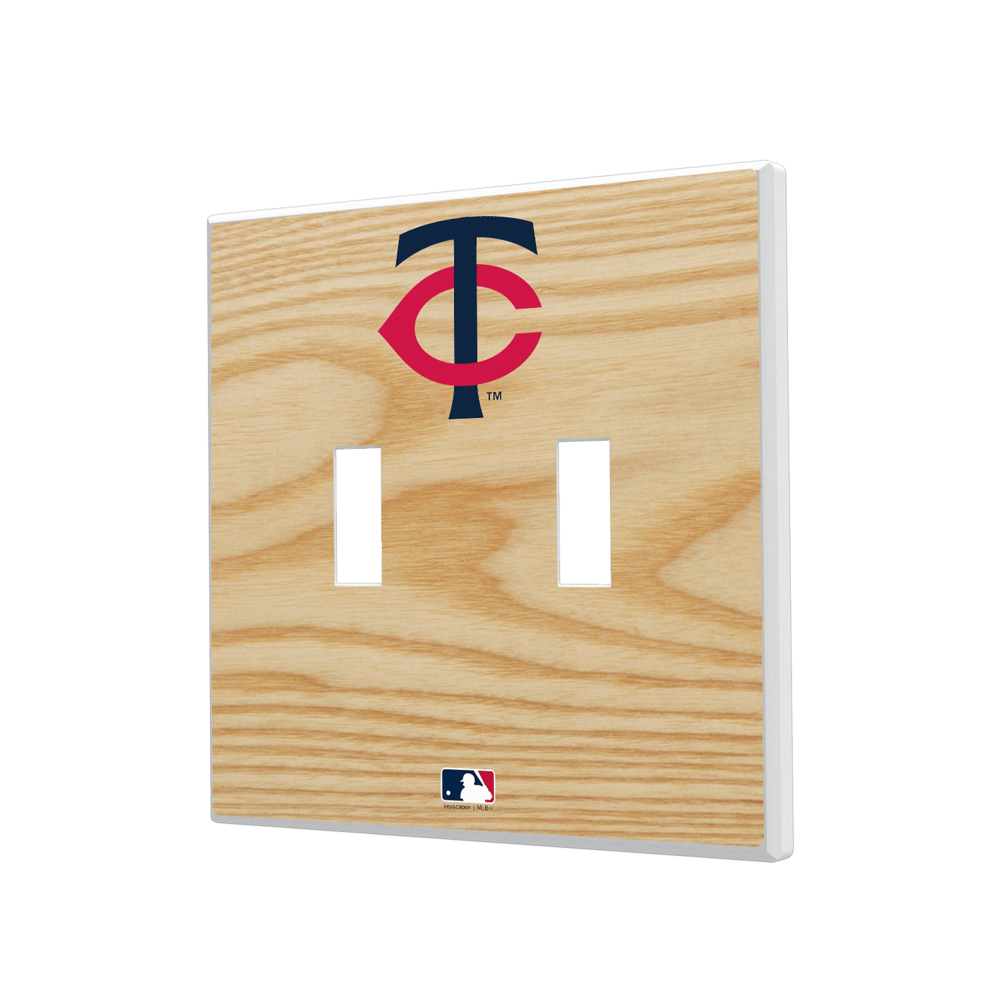 Minnesota Twins Baseball Bat Hidden-Screw Light Switch Plate#Style_Double Toggle