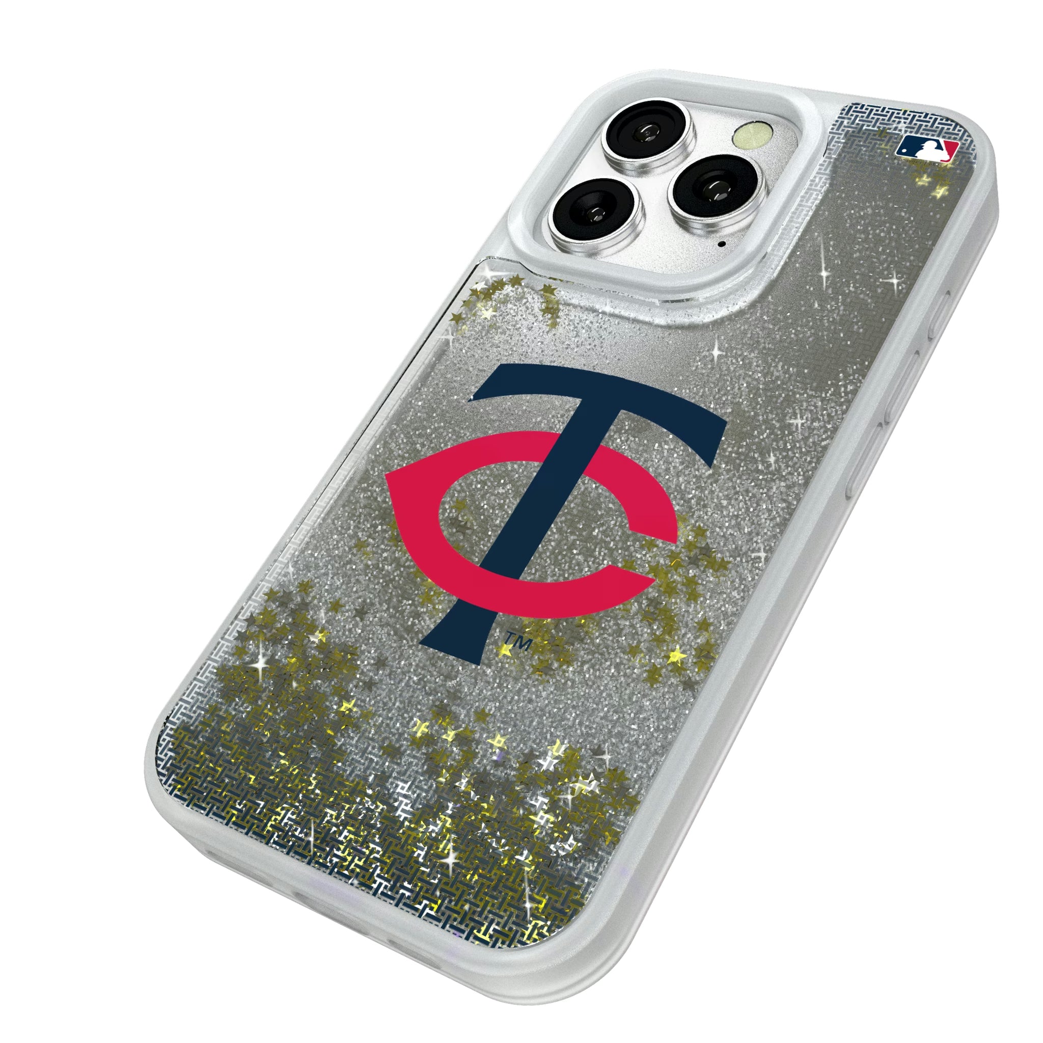 Minnesota Twins Linen iPhone Glitter Phone Case for Apple iPhone - Isometric View#Device_iPhone 16 Pro