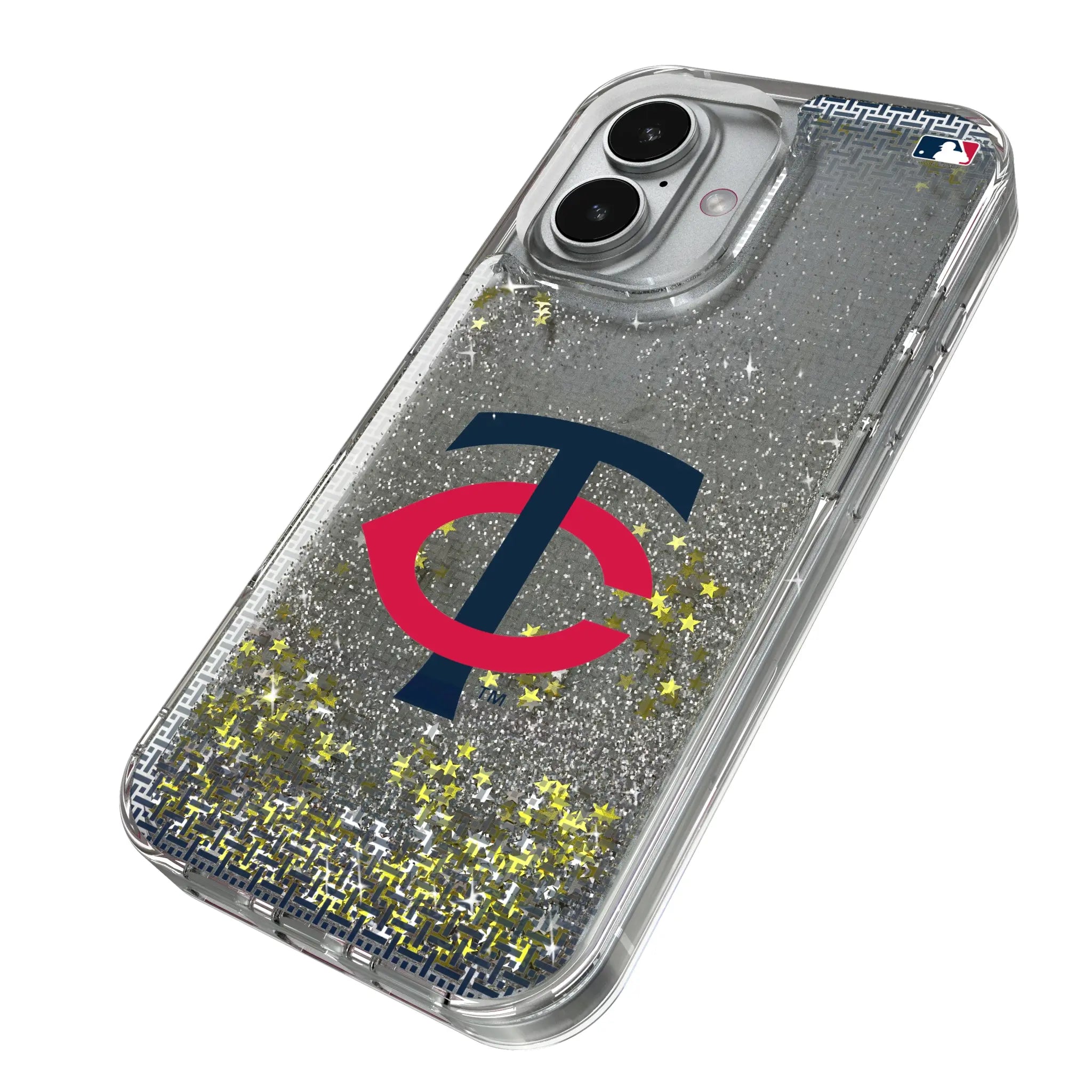 Minnesota Twins Linen iPhone Glitter Phone Case for Apple iPhone - Isometric View