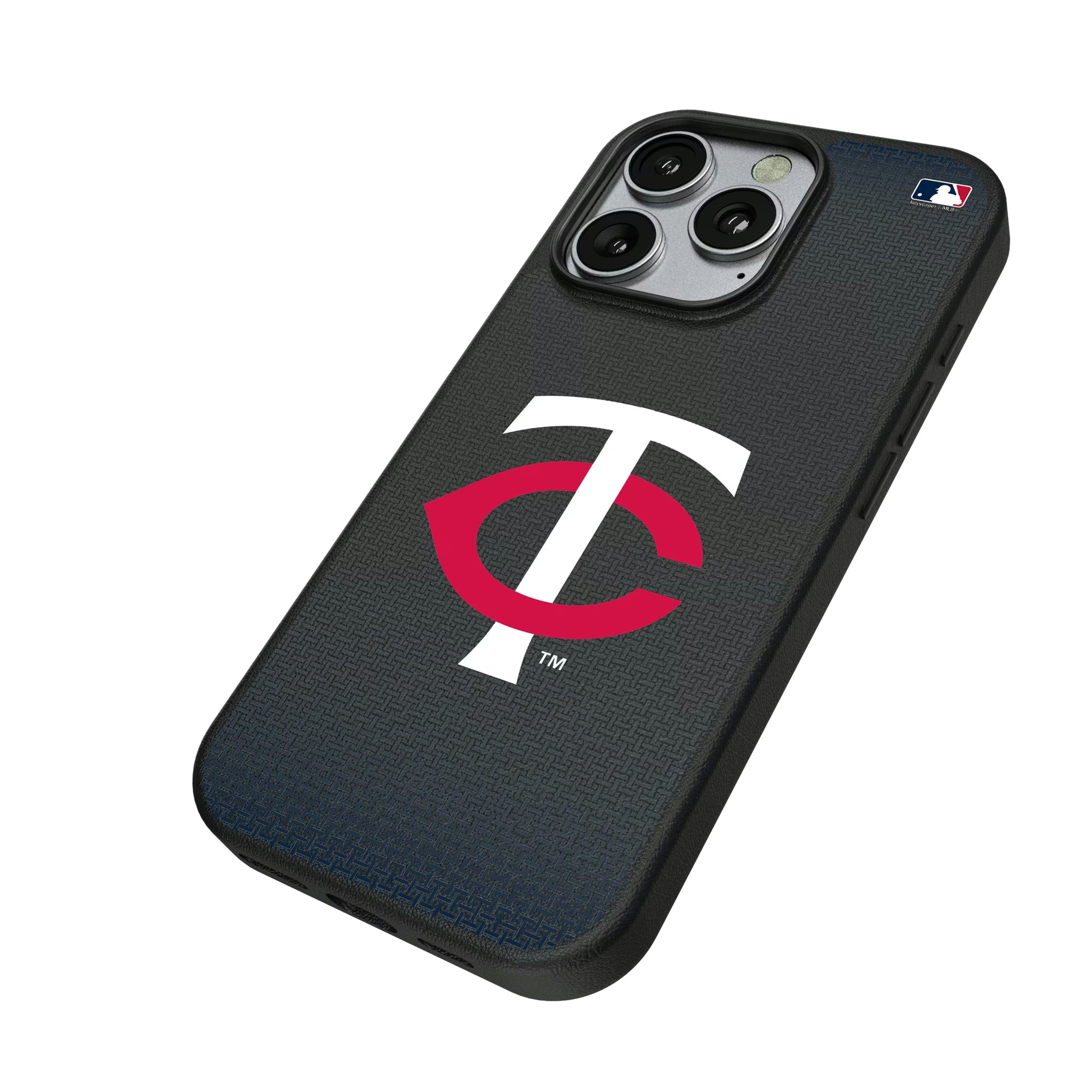 Minnesota Twins Linen iPhone MagSafe Compatible Phone Case for Apple iPhone - Isometric View