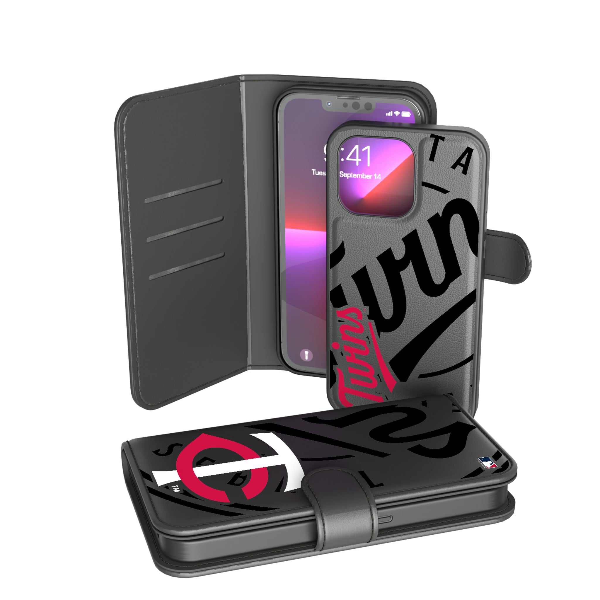 Minnesota Twins Monocolor Tilt iPhone Wallet Phone Case for Apple iPhone