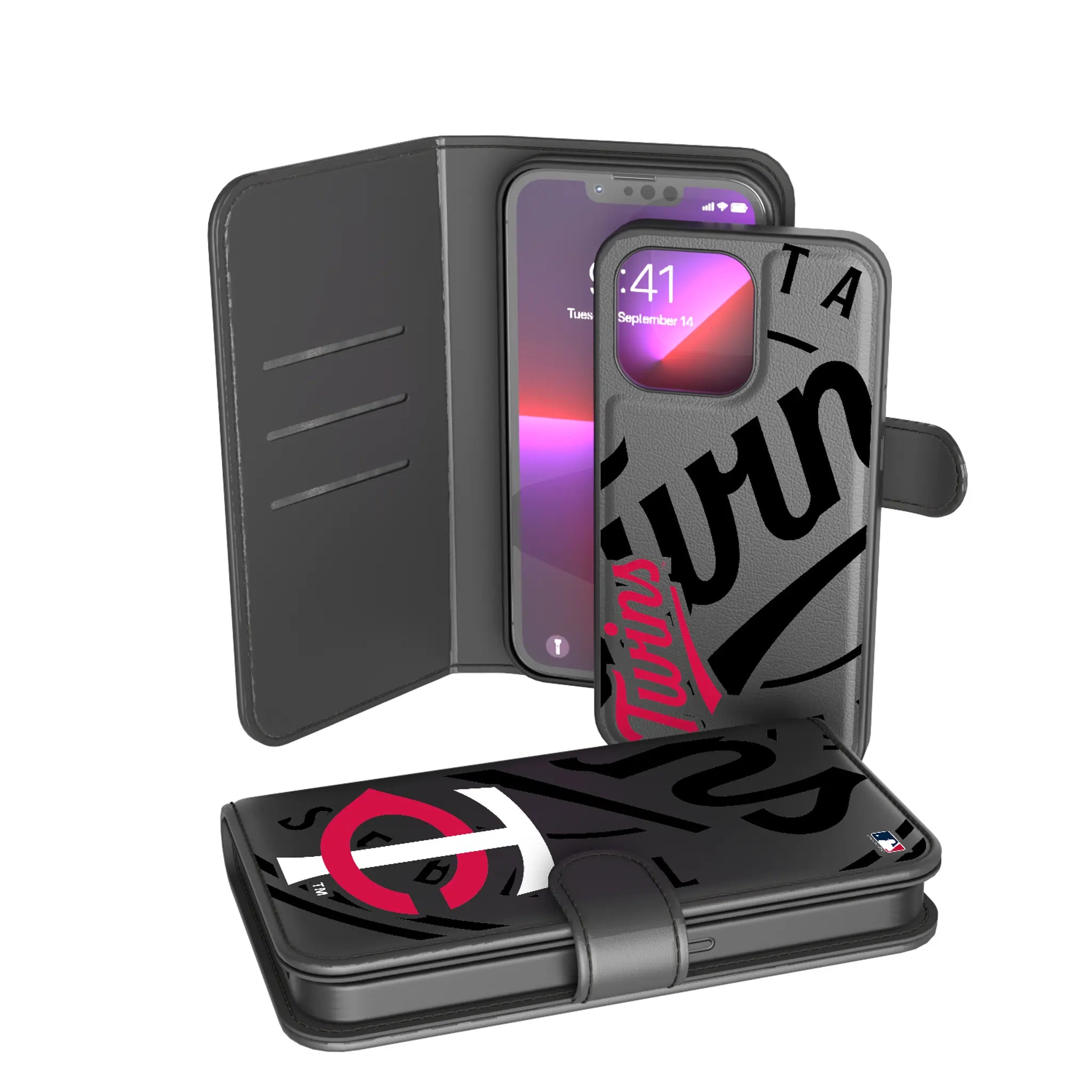 Minnesota Twins Monocolor Tilt iPhone Wallet Phone Case for Apple iPhone