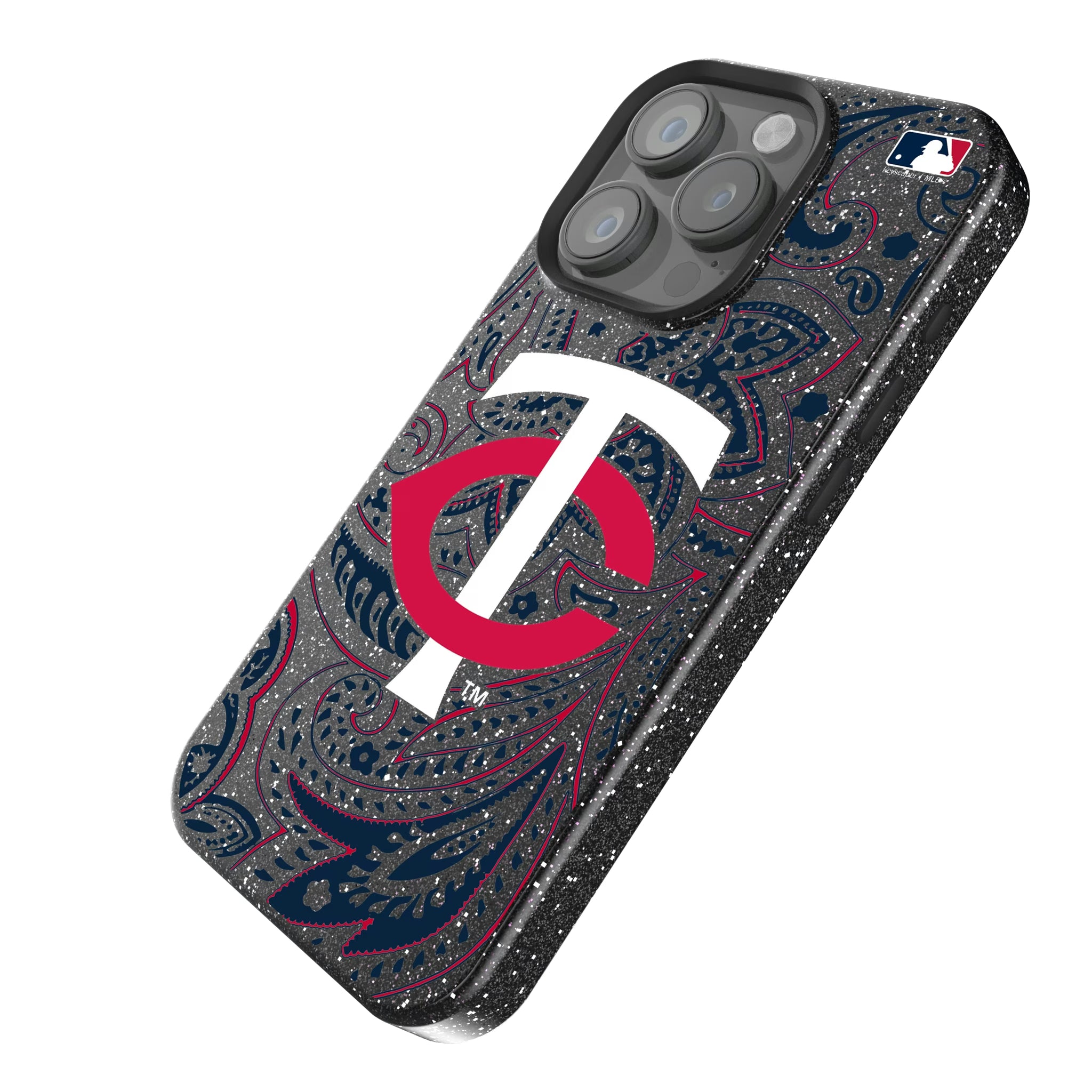 Minnesota Twins Paisley iPhone Bling Phone Case for Apple iPhone - Isometric View