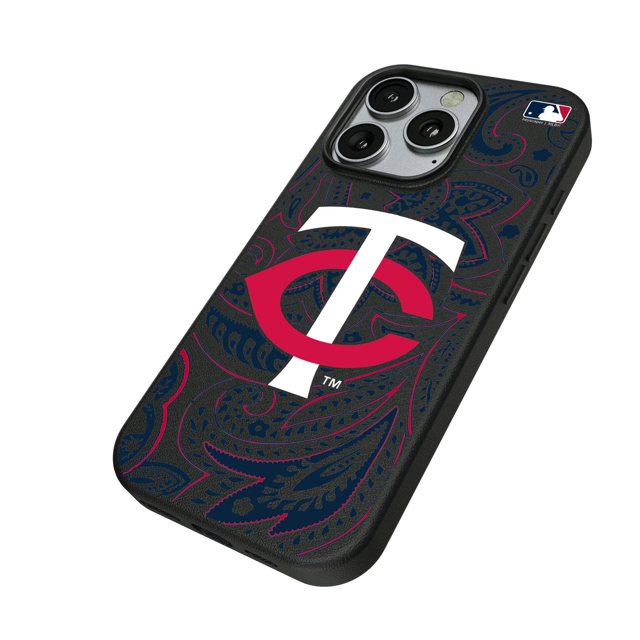 Minnesota Twins Paisley iPhone MagSafe Compatible Phone Case for Apple iPhone - Isometric View