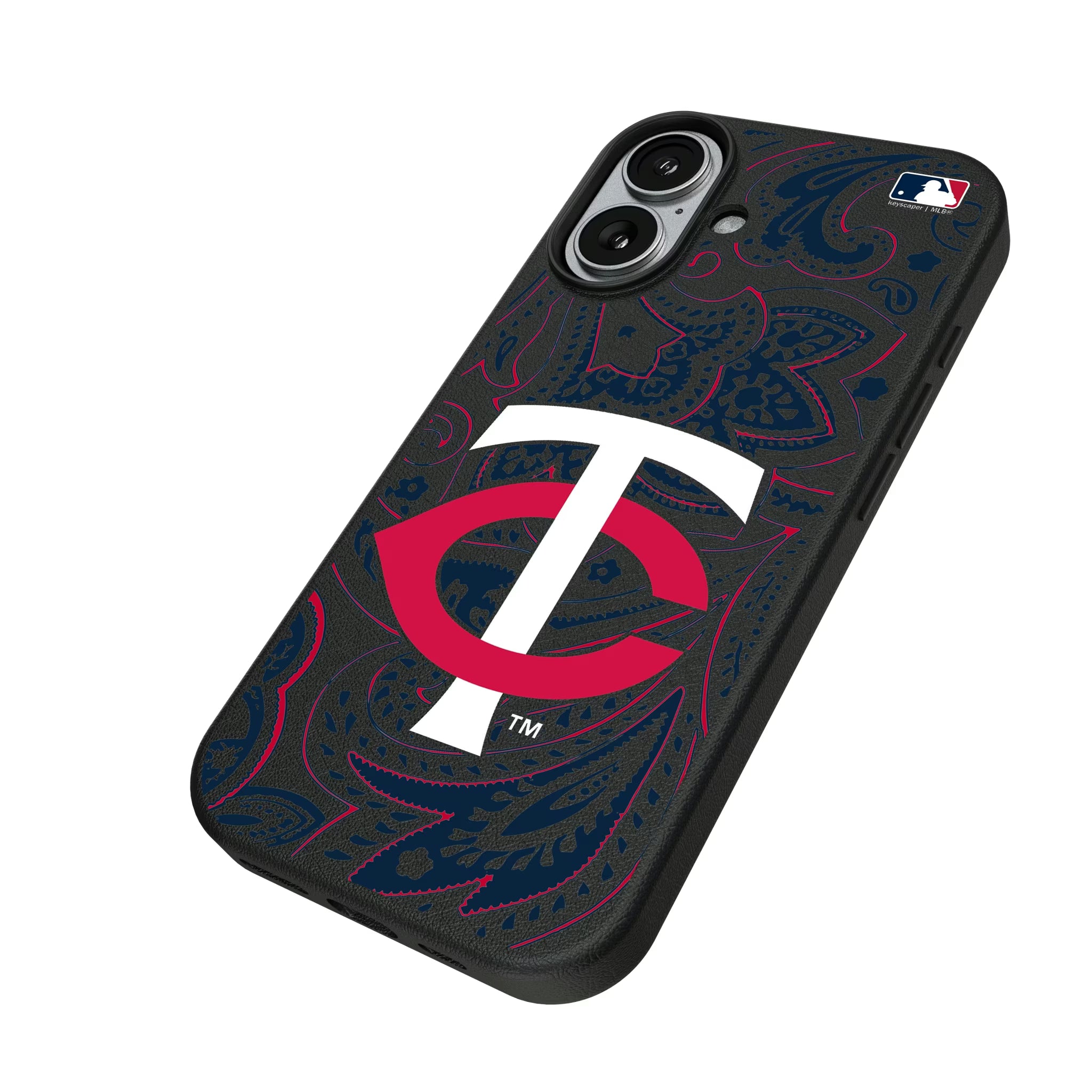 Minnesota Twins Paisley iPhone MagSafe Compatible Phone Case for Apple iPhone - Isometric View#Device_iPhone 17