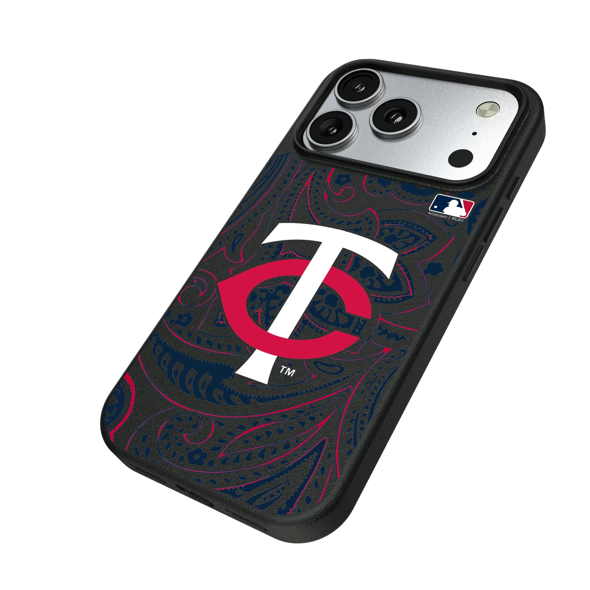 Minnesota Twins Paisley iPhone MagSafe Compatible Phone Case for Apple iPhone - Isometric View#Device_iPhone 17 Pro
