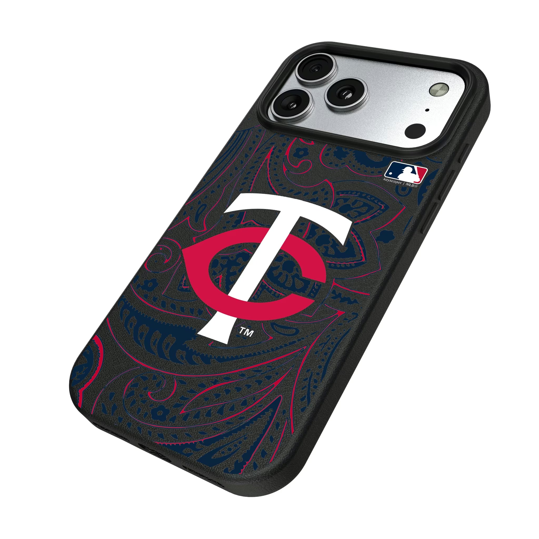 Minnesota Twins Paisley iPhone MagSafe Compatible Phone Case for Apple iPhone - Isometric View#Device_iPhone 17 Pro Max
