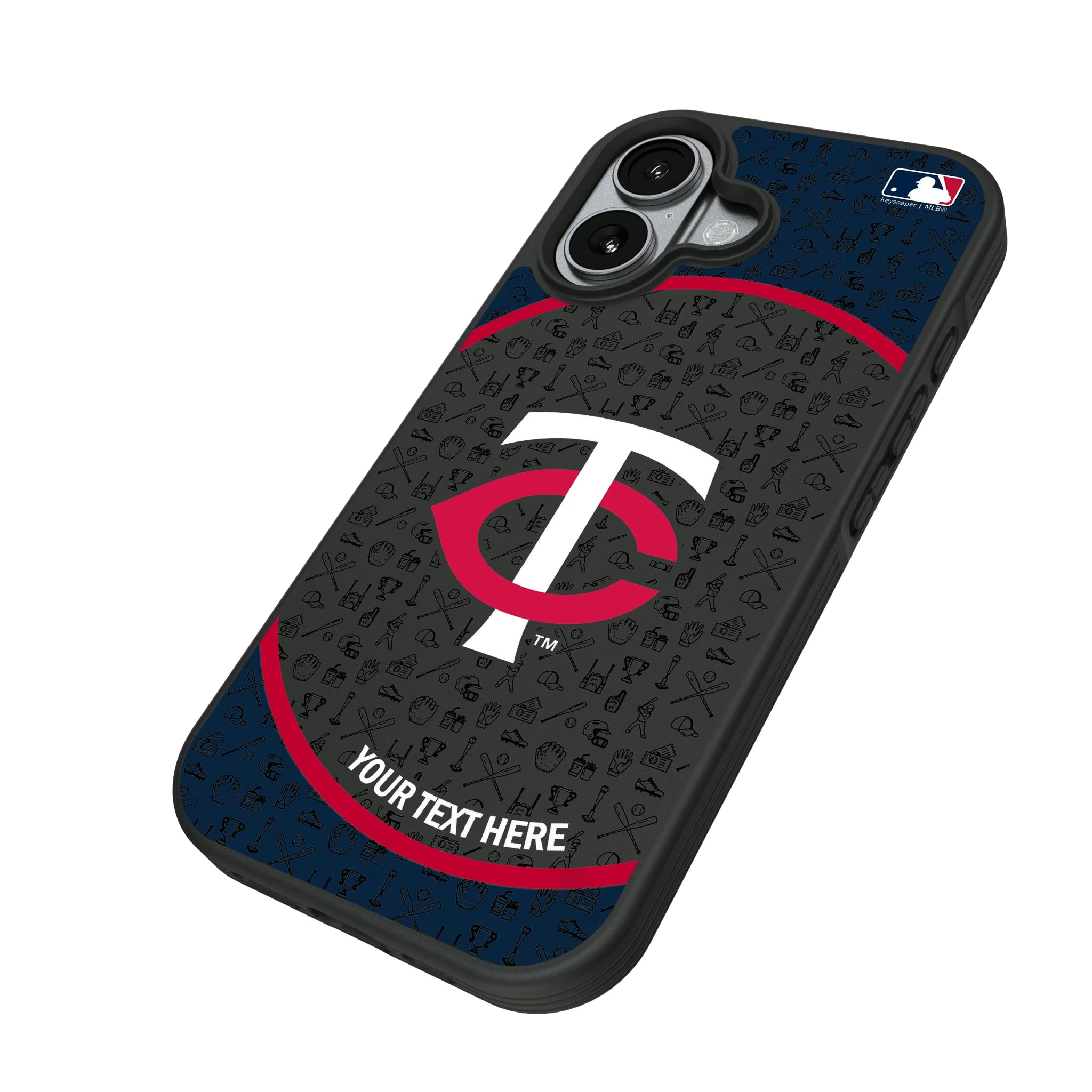 Minnesota Twins Personalized Circle iPhone Bump Phone Case for Apple iPhone - Isometric View#Device_iPhone 17