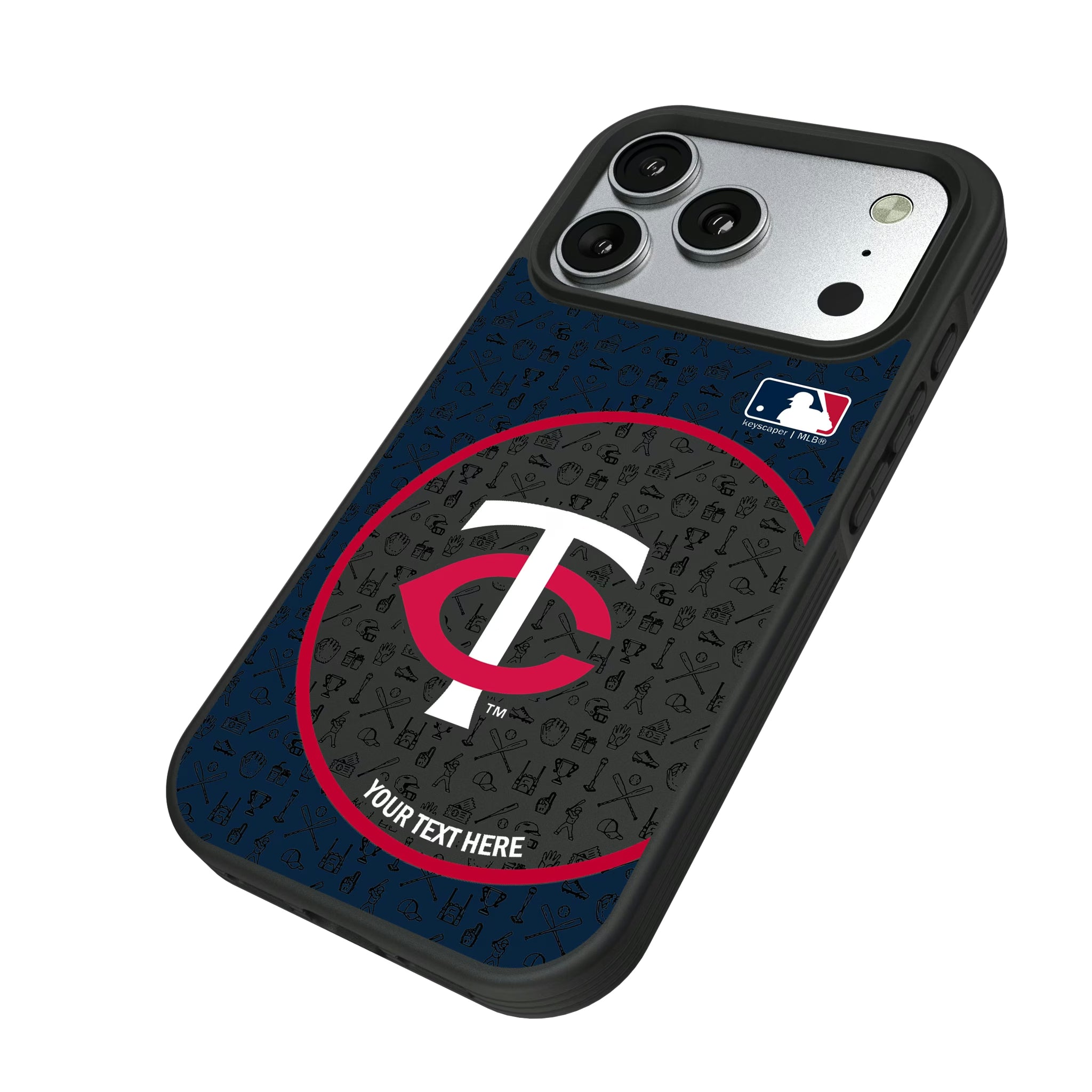 Minnesota Twins Personalized Circle iPhone Bump Phone Case for Apple iPhone - Isometric View#Device_iPhone 17 Pro
