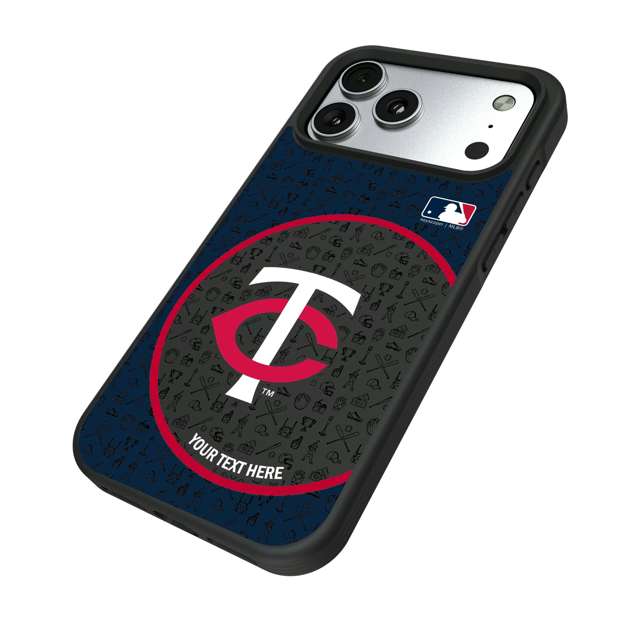 Minnesota Twins Personalized Circle iPhone Bump Phone Case for Apple iPhone - Isometric View#Device_iPhone 17 Pro Max