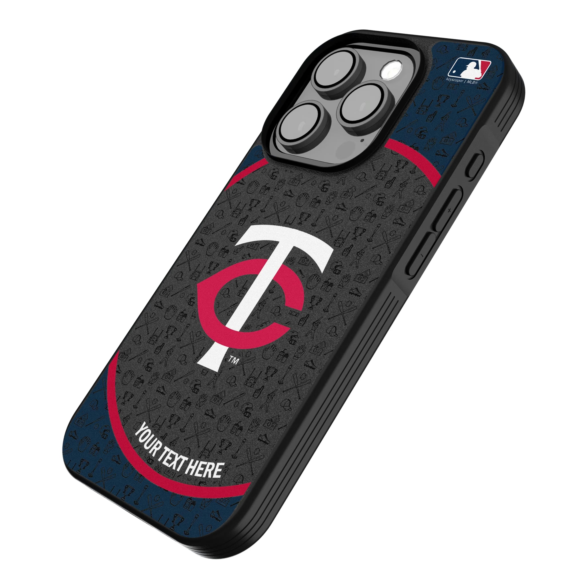 Minnesota Twins Personalized Circle iPhone Bump Phone Case for Apple iPhone - Isometric View
