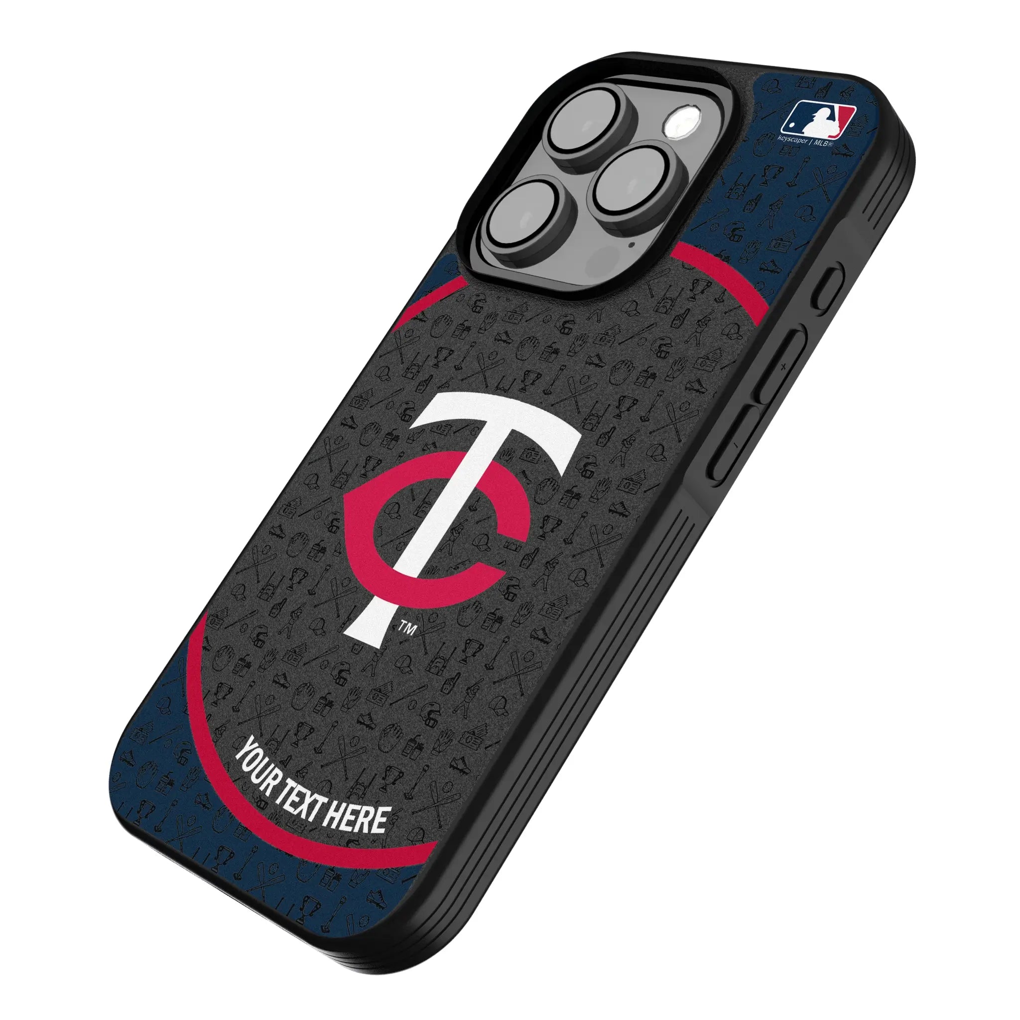 Minnesota Twins Personalized Circle iPhone Bump Phone Case for Apple iPhone - Isometric View